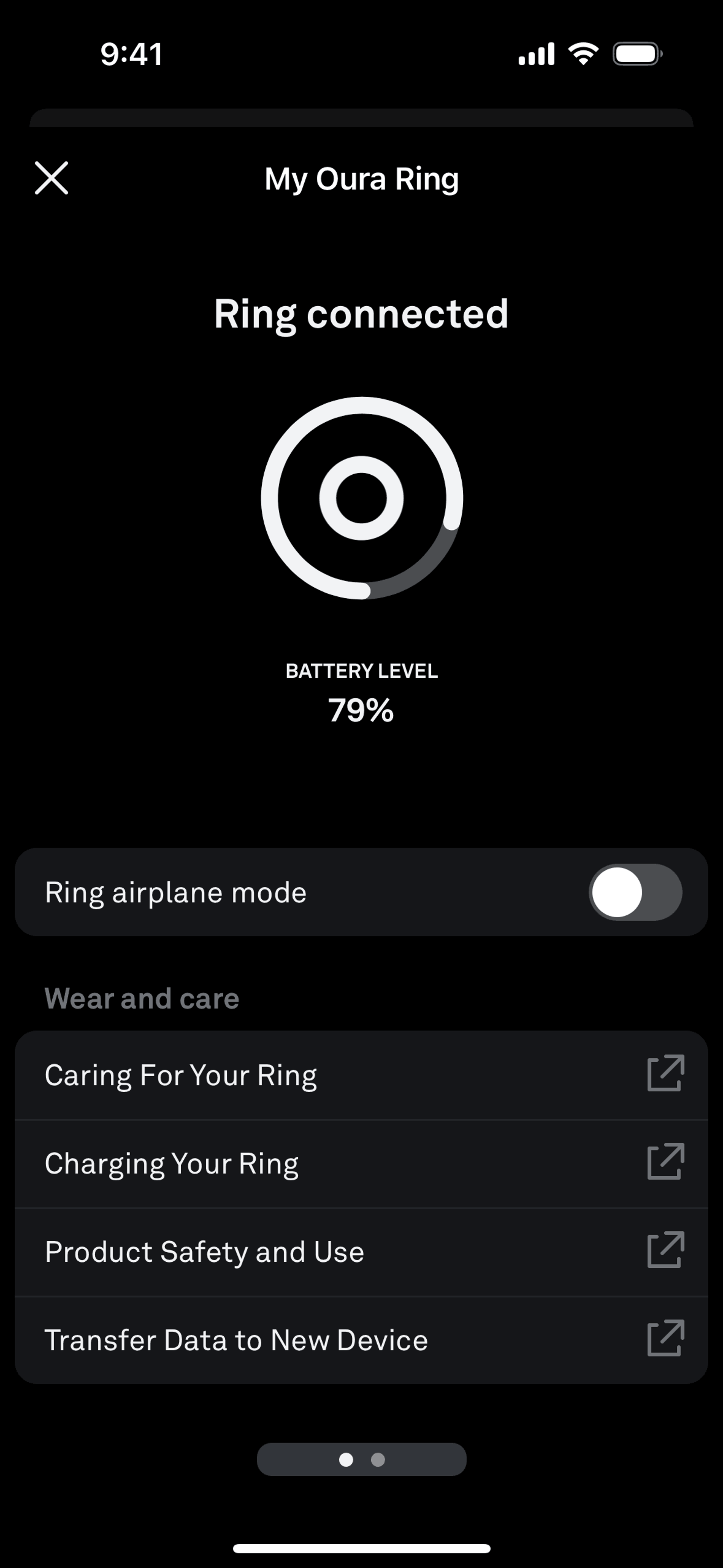 Oura iOS Health & Fitness interface screenshot 5