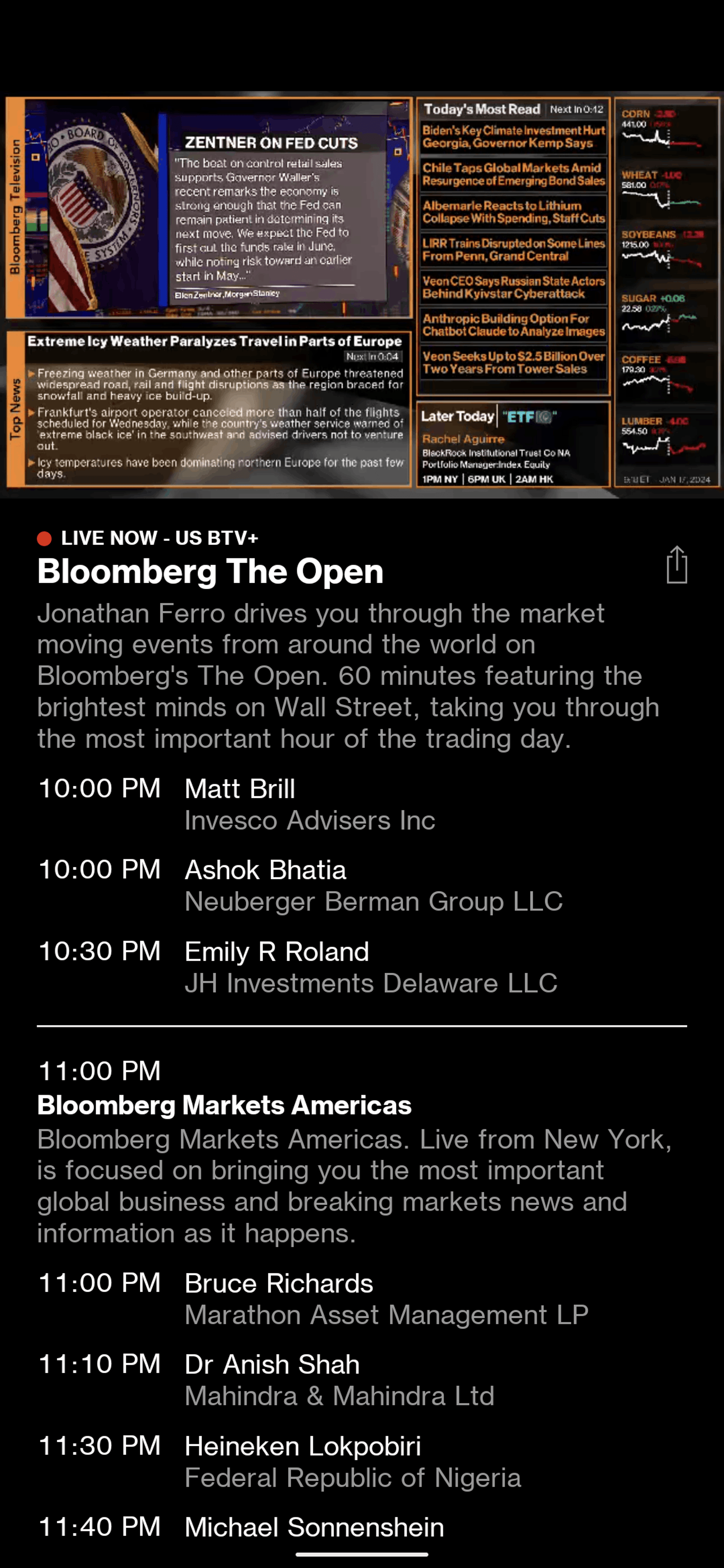 Bloomberg Android News interface screenshot 4