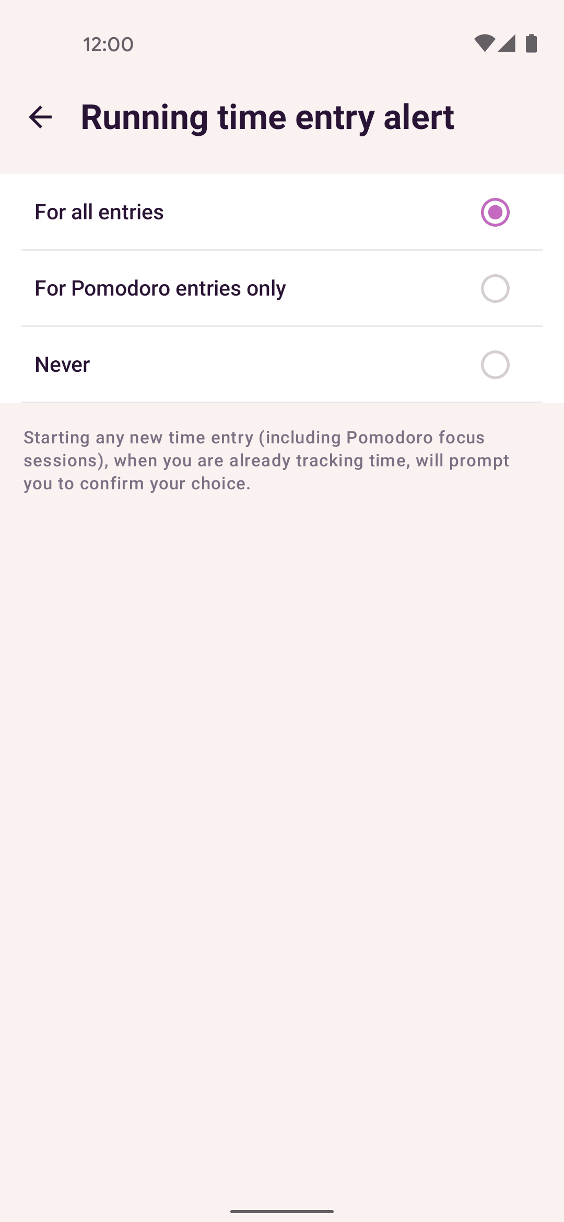 Toggl Track Android Business interface screenshot 19