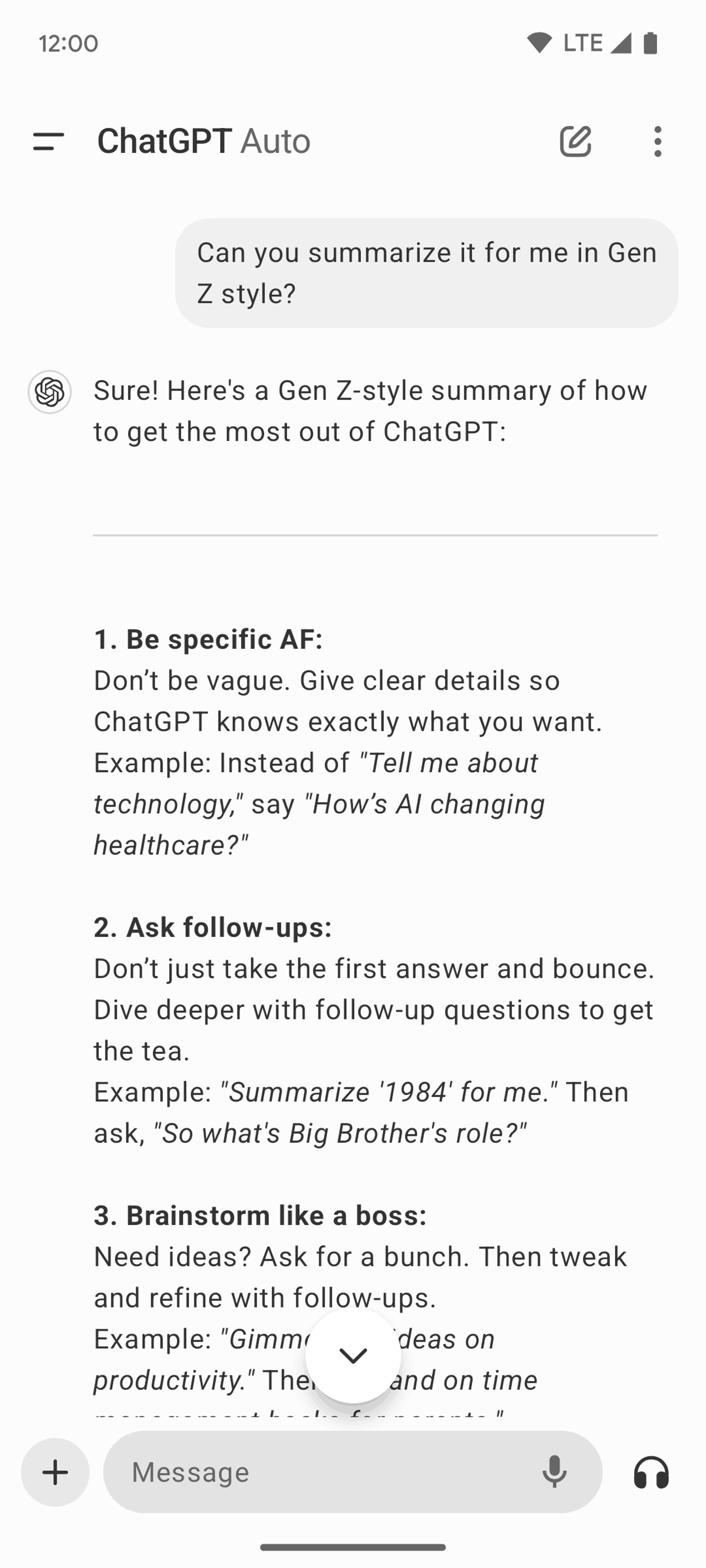 ChatGPT Android AI interface screenshot 13