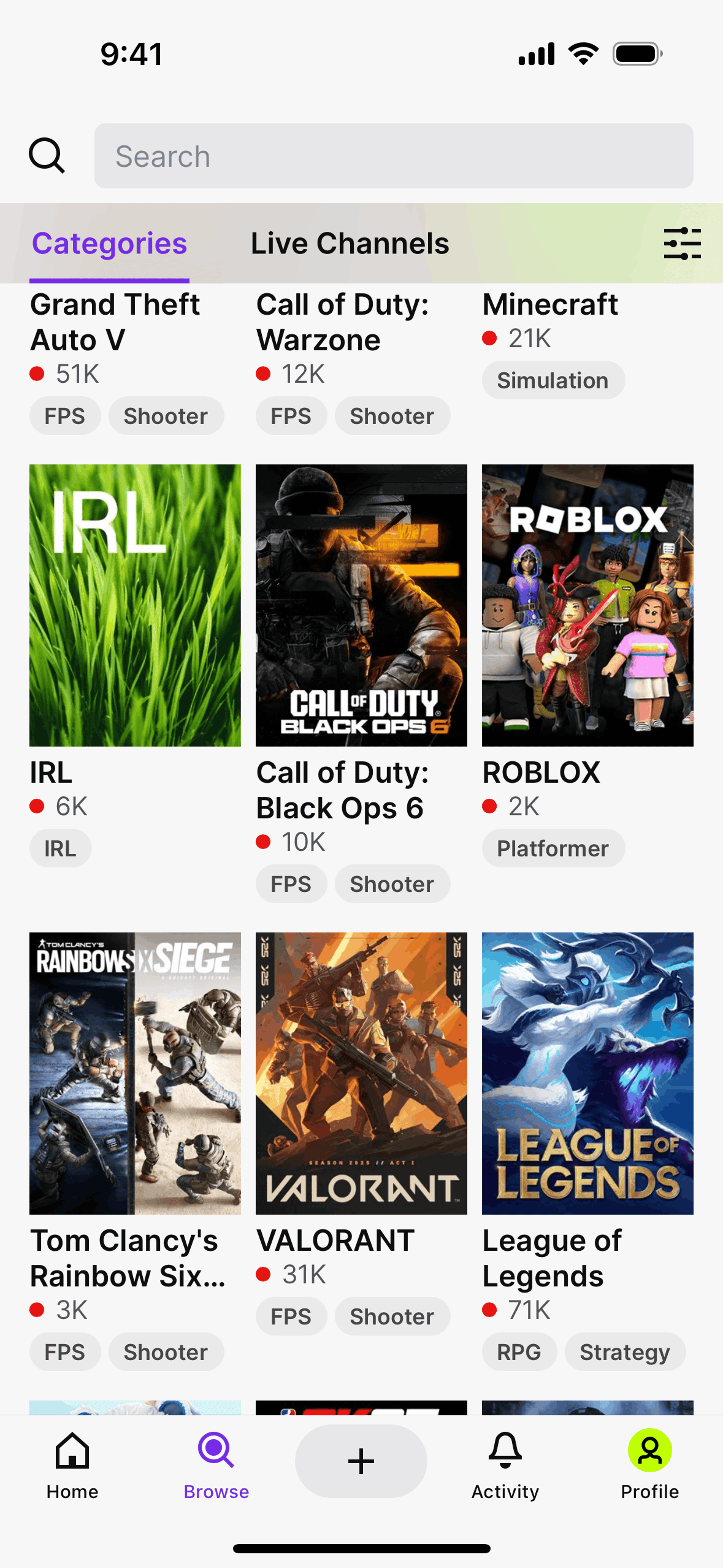 Entertainment app screen 3