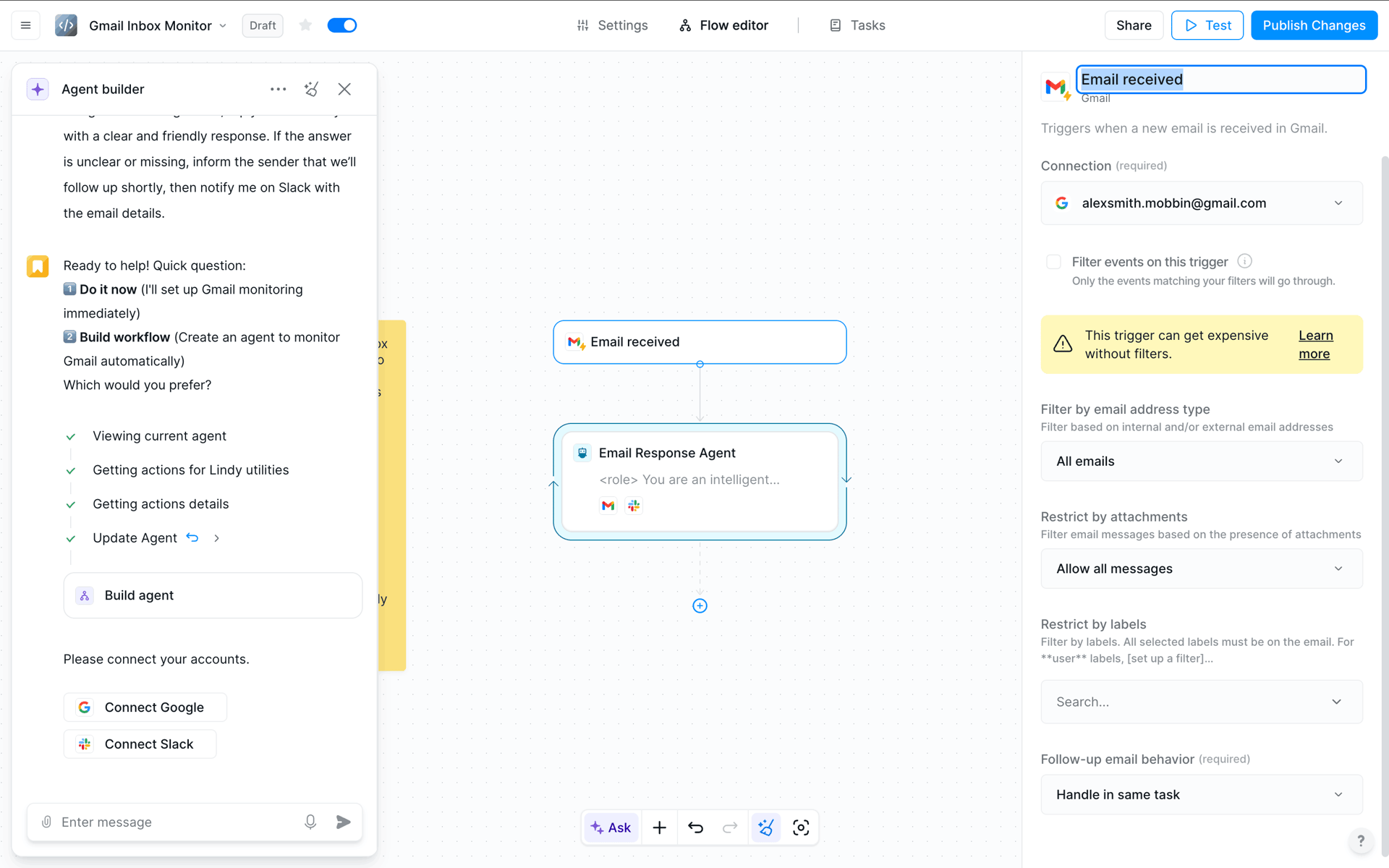 Lindy Web AI interface screenshot 8