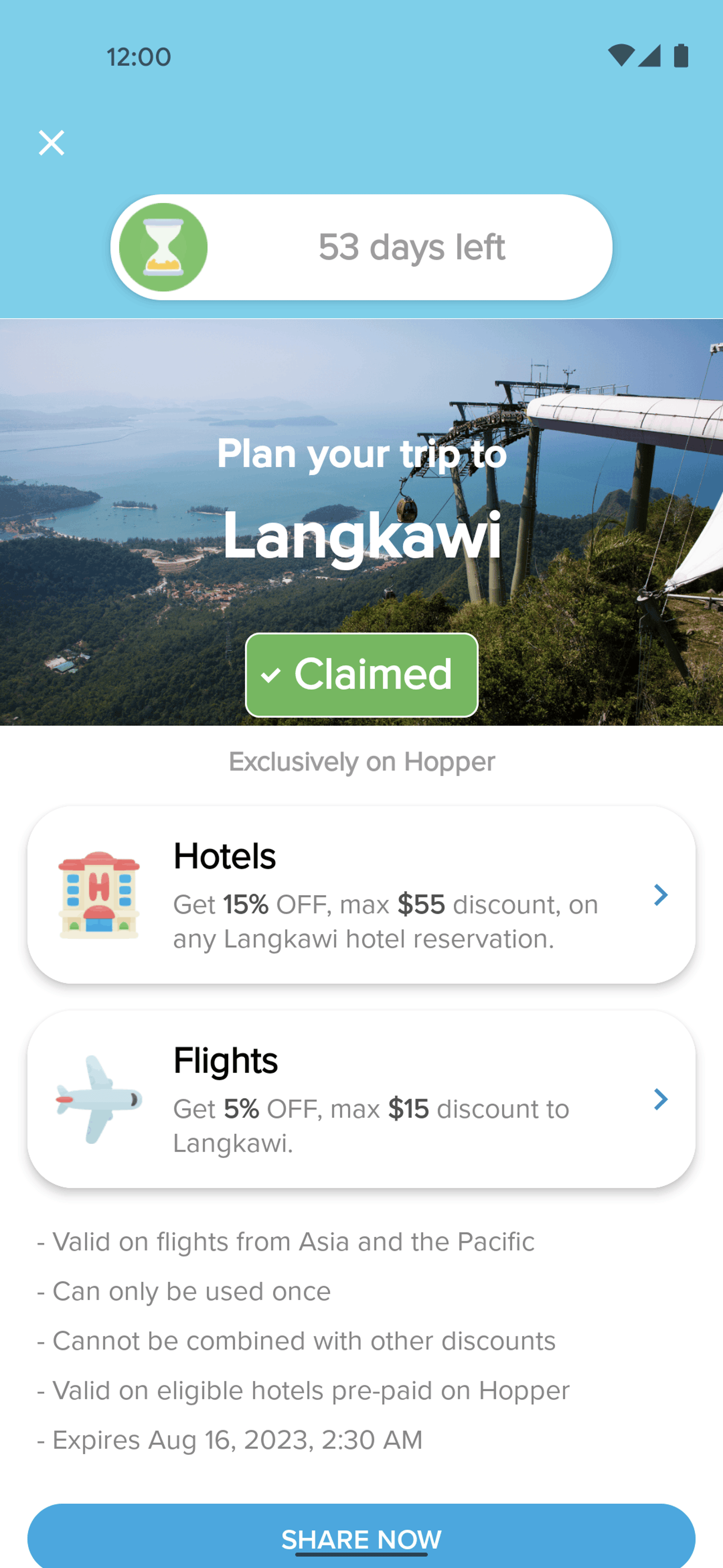 Hopper Android Travel & Transportation interface screenshot 23