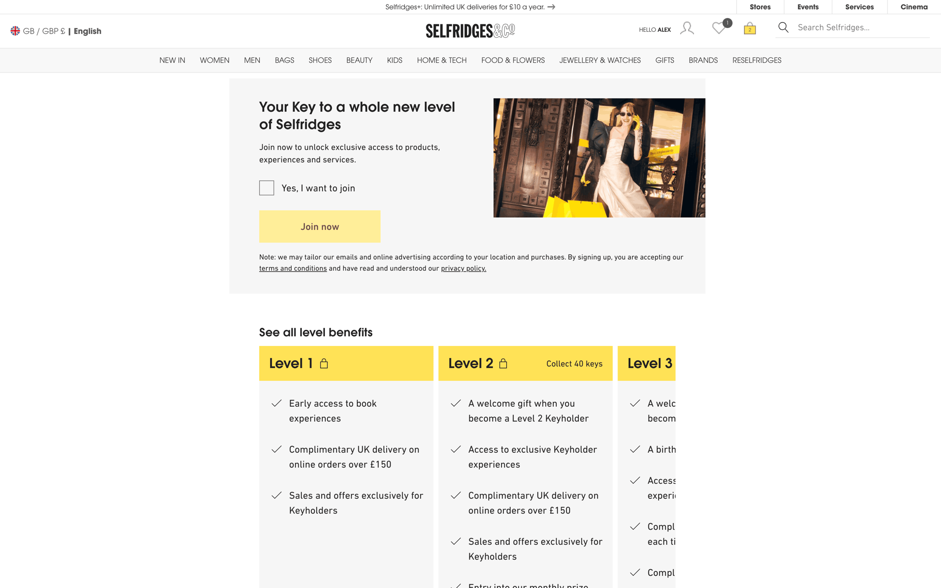 Selfridges Web Shopping interface screenshot 16