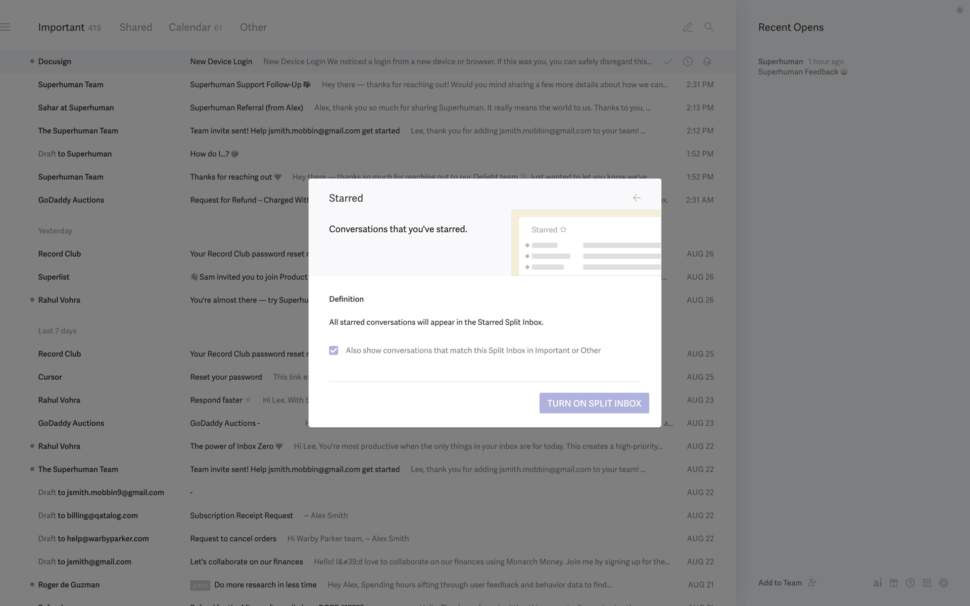 Superhuman Web AI interface screenshot 9