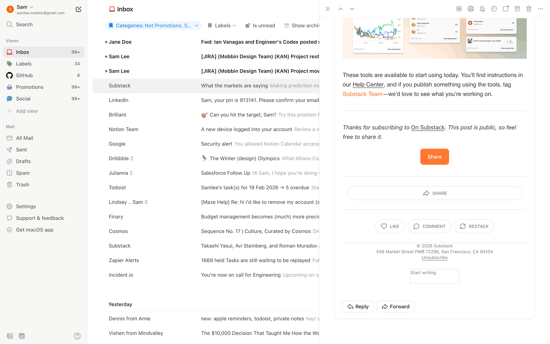 Notion Mail Web Productivity interface screenshot 8