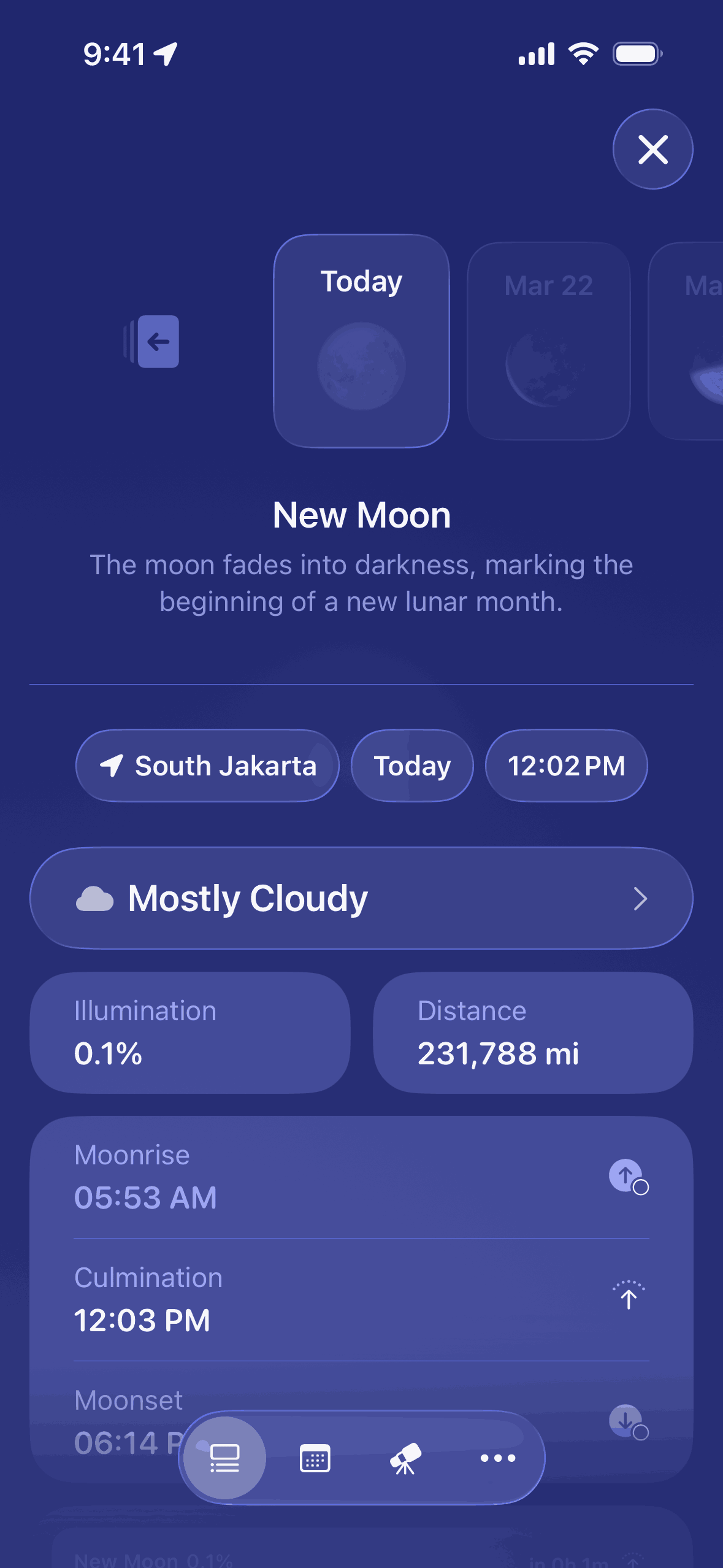 Moonlitt iOS night interface screenshot 12
