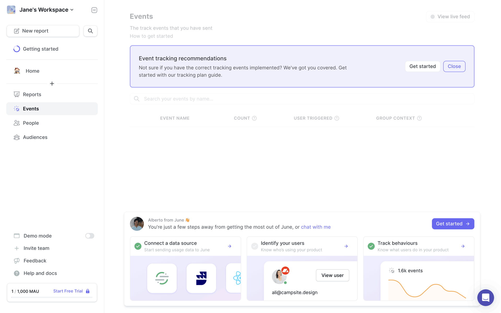 June Web Business interface screenshot 17