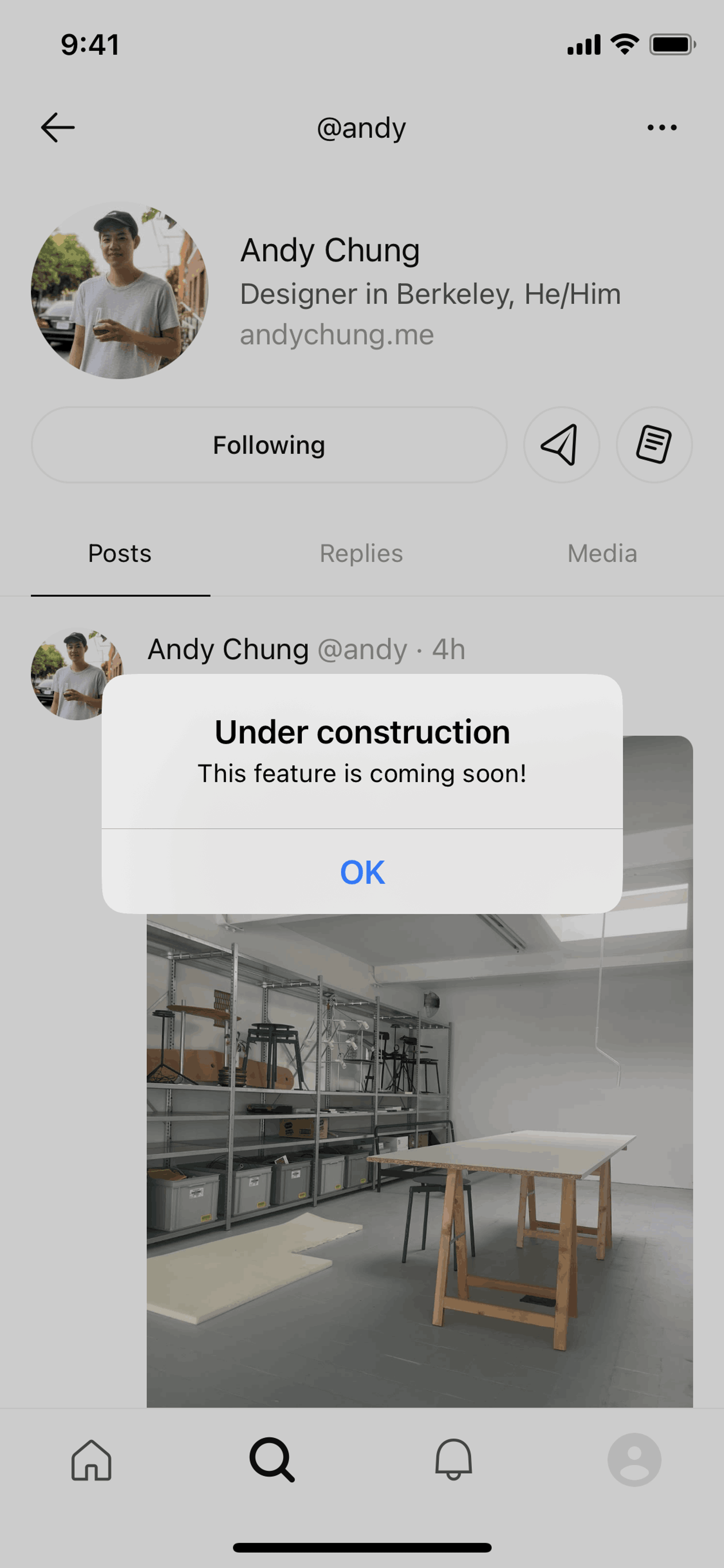 Posts iOS Social Networking interface screenshot 13
