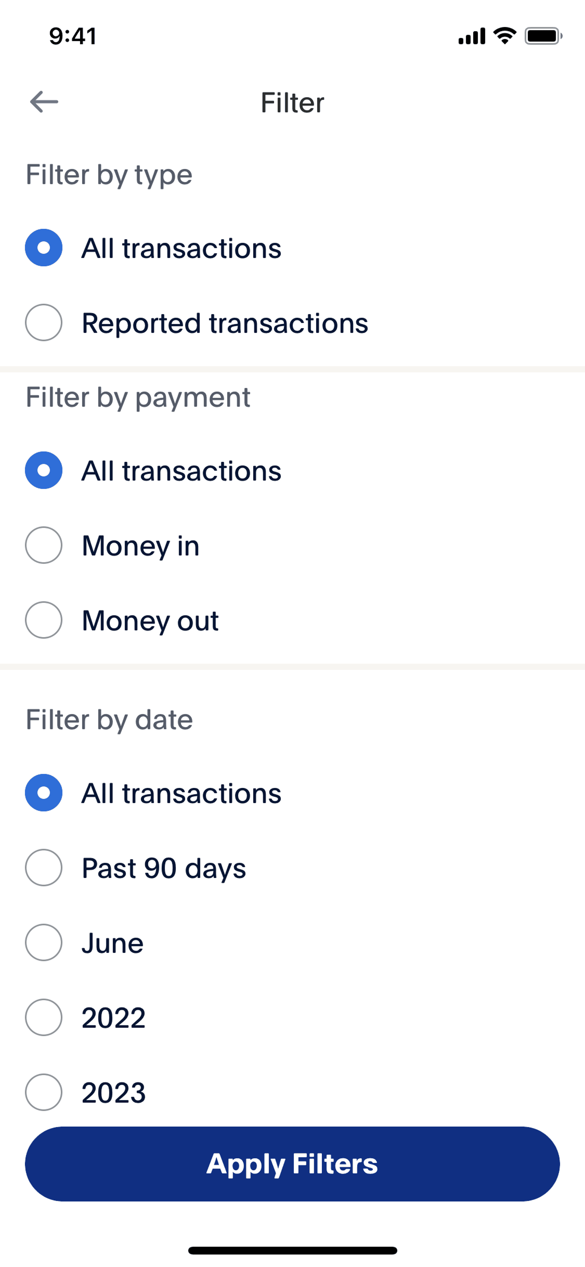 PayPal iOS Finance interface screenshot 13