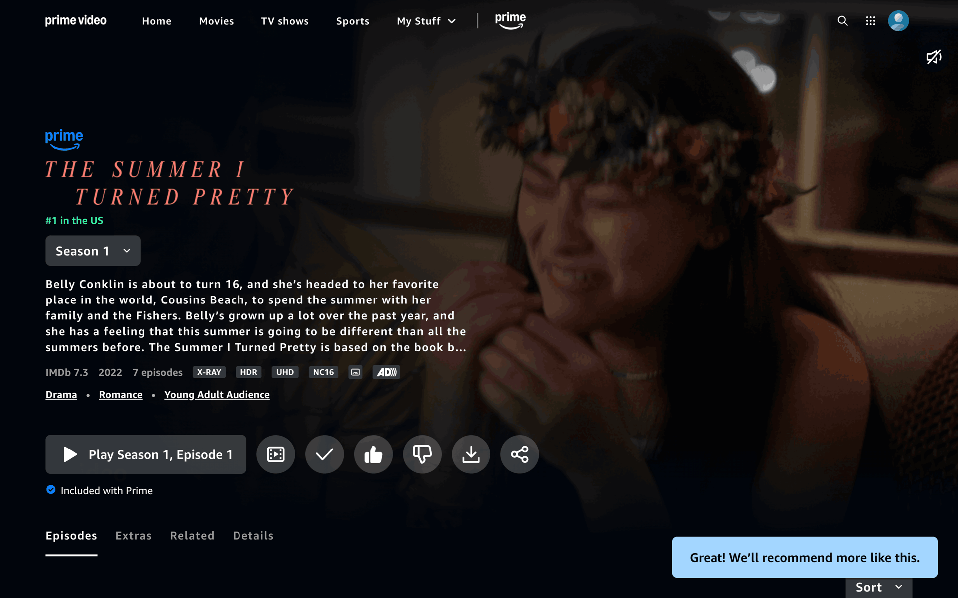 Prime Video Web Entertainment interface screenshot 20