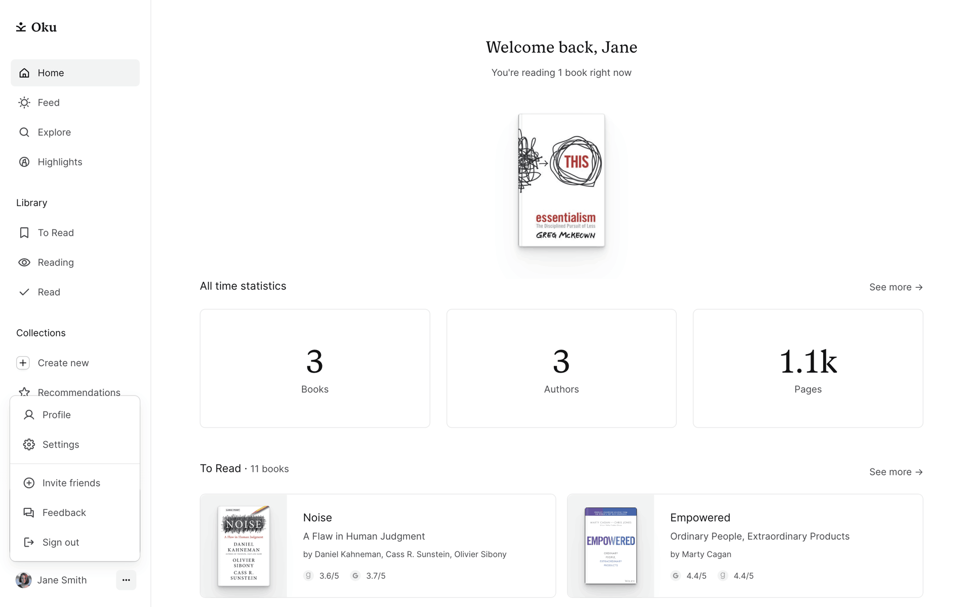 Oku Web Lifestyle interface screenshot 7