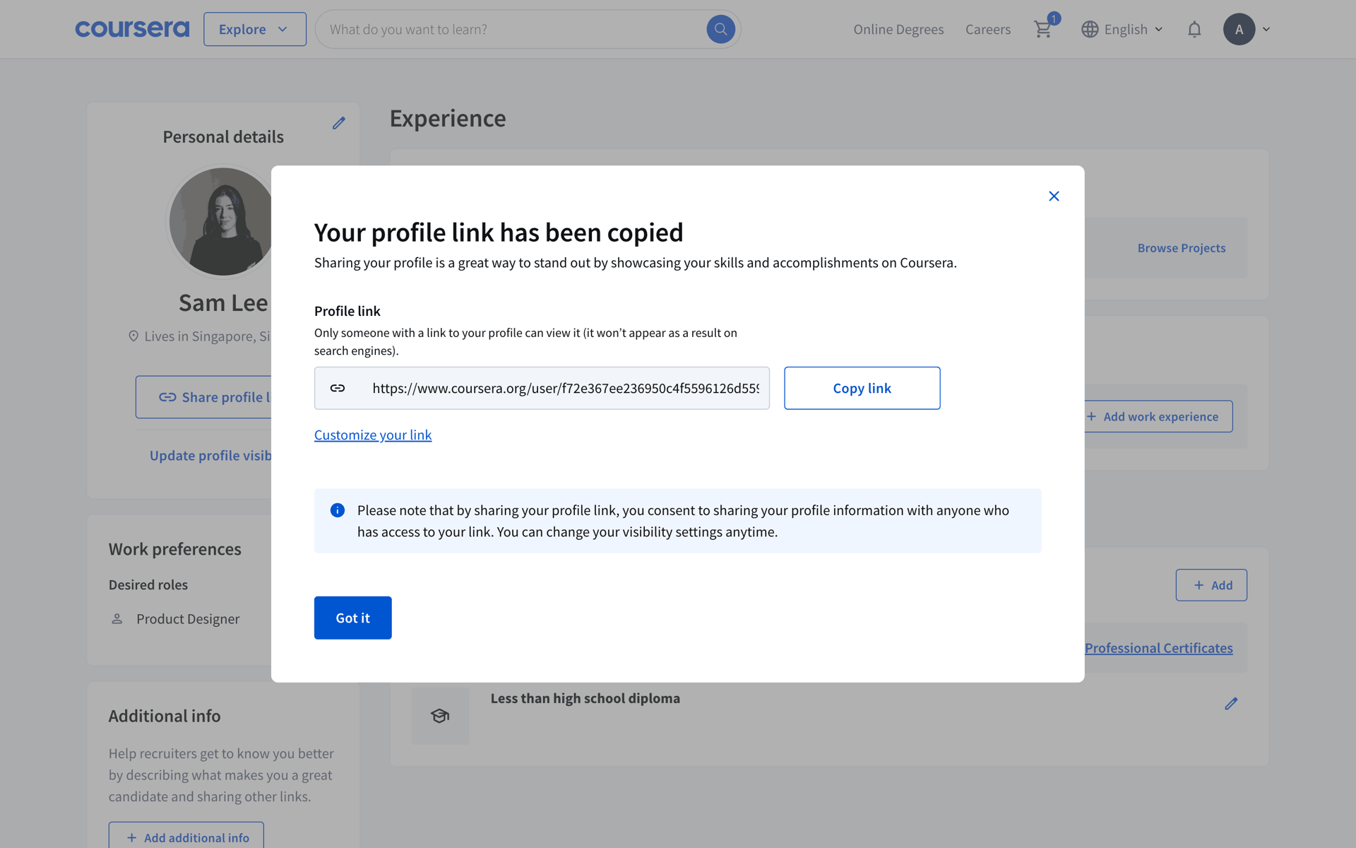 Coursera Web Education interface screenshot 17