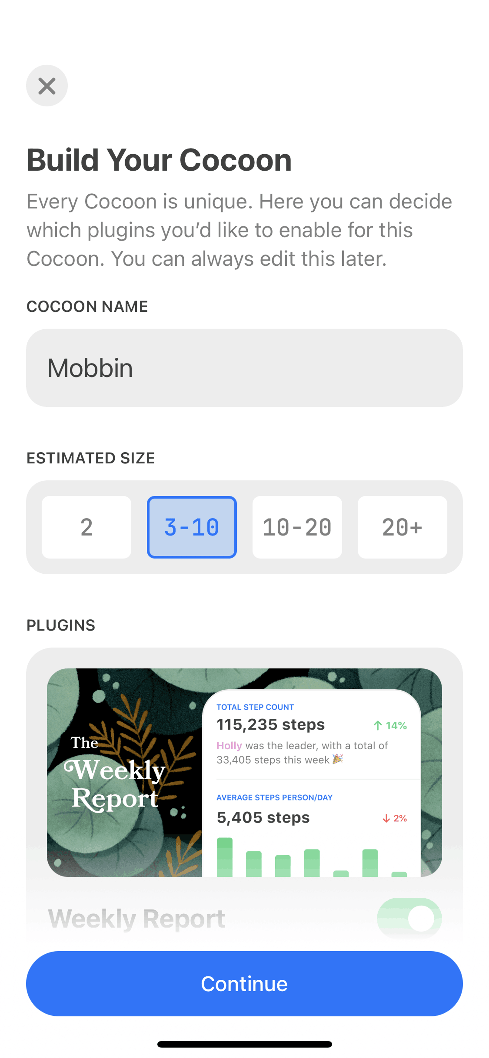 Cocoon iOS Lifestyle interface screenshot 11