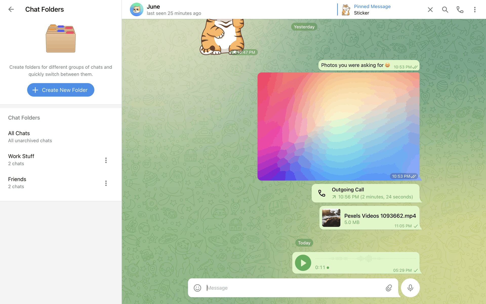 Telegram Web Social Networking interface screenshot 2