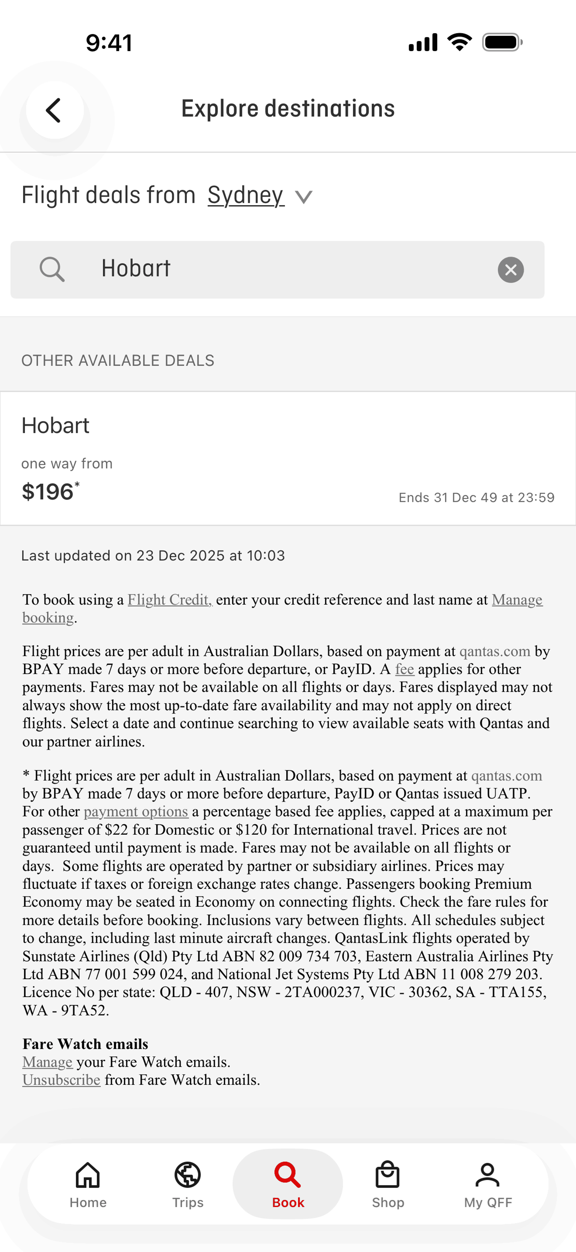 Qantas Airways iOS Travel & Transportation interface screenshot 21