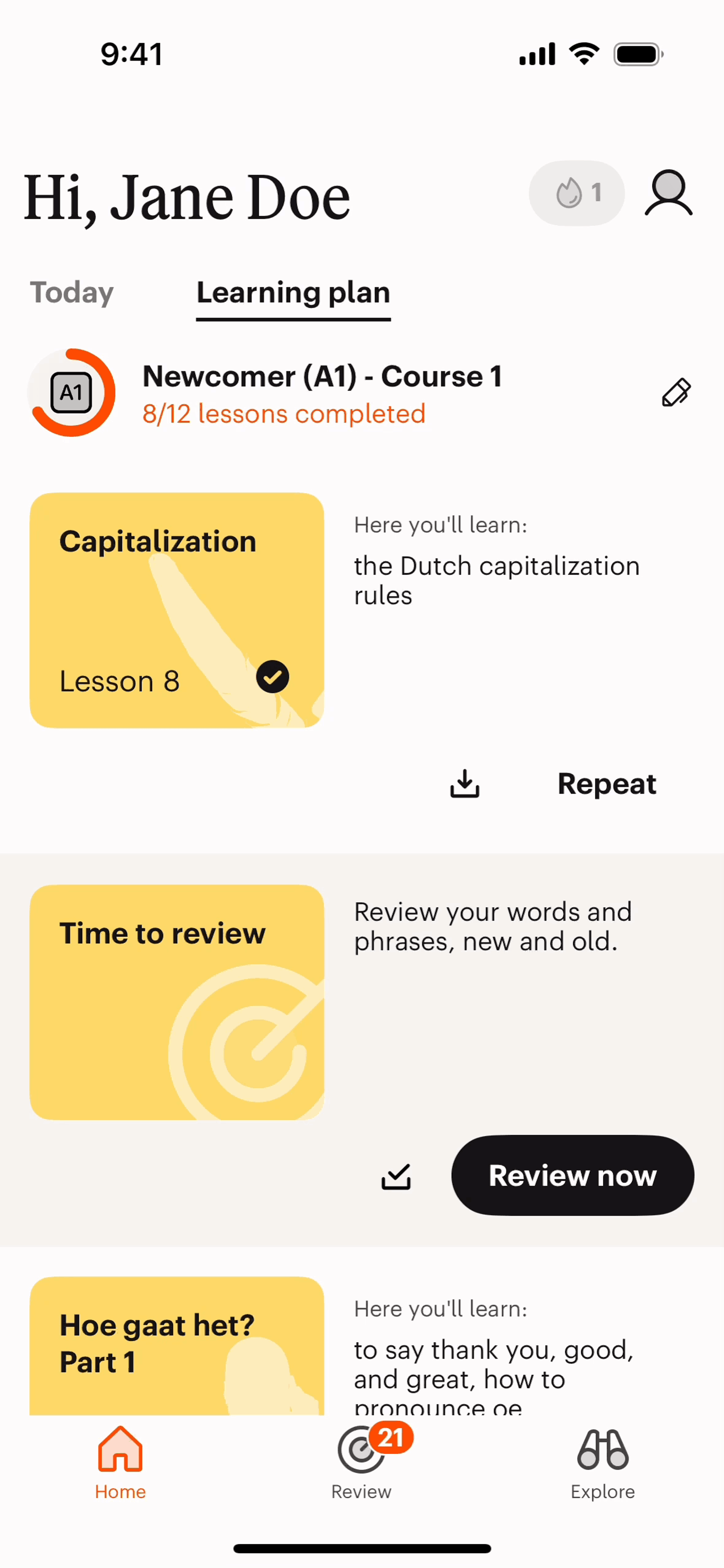 Babbel iOS Education interface screenshot 2