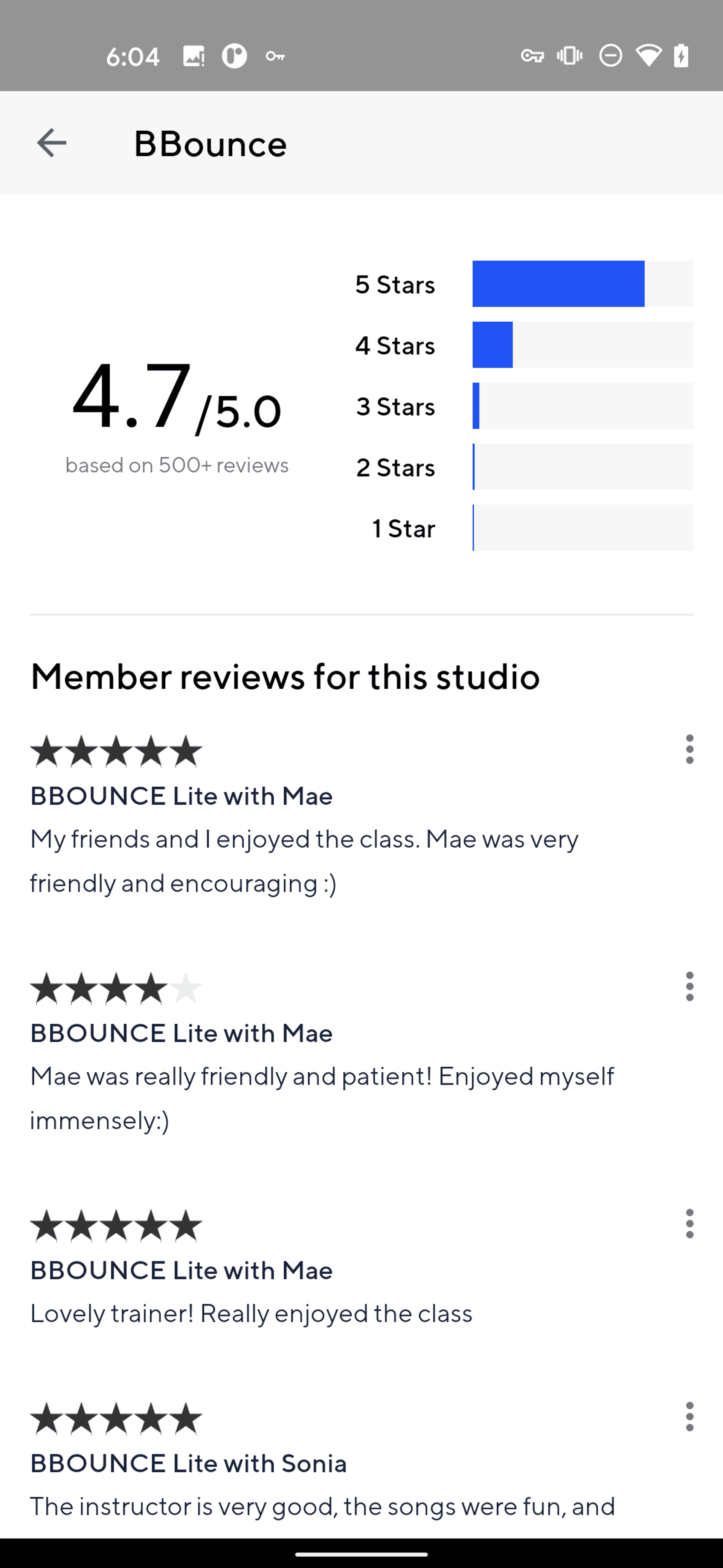 ClassPass Android Health & Fitness interface screenshot 22