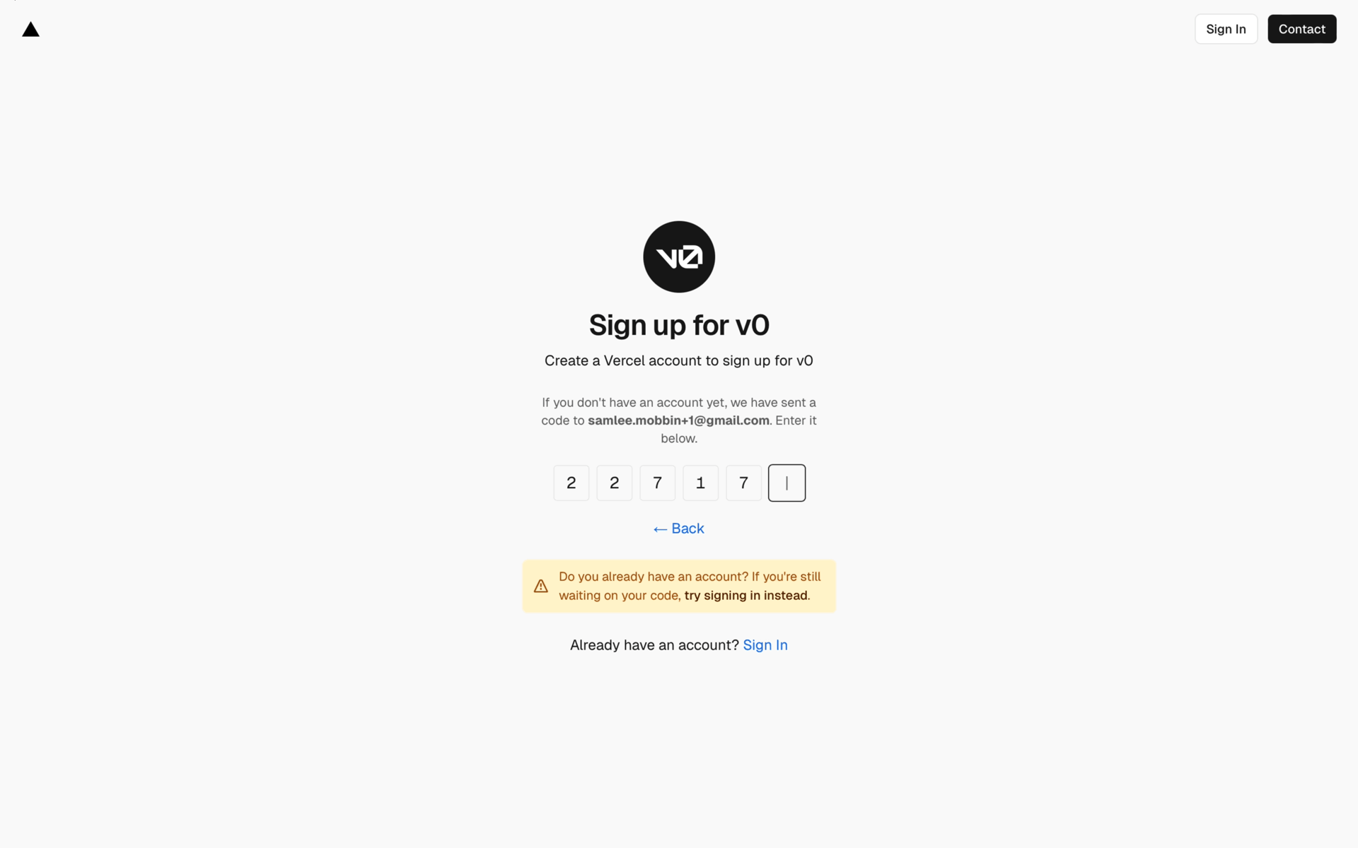 v0 Web AI interface screenshot 5