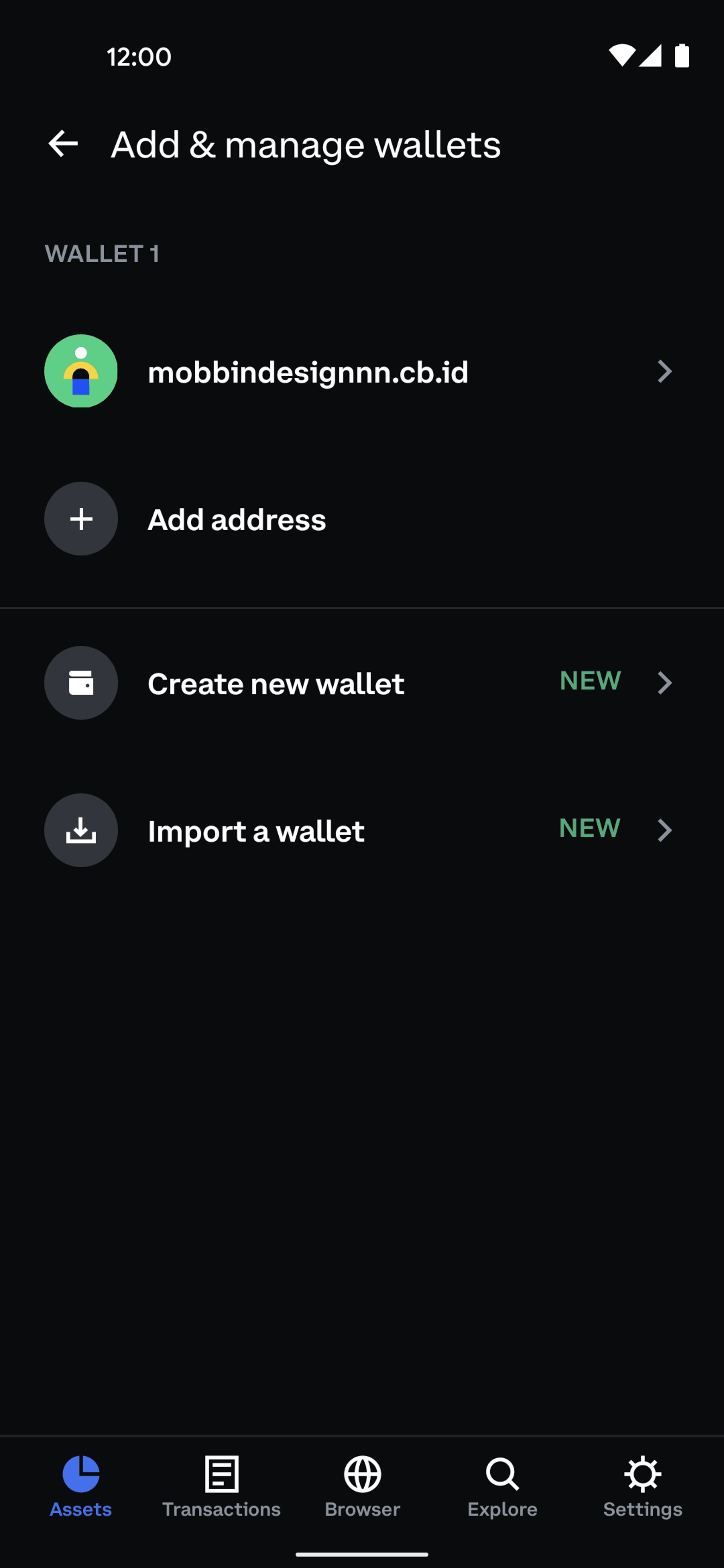 Coinbase Wallet Android Finance interface screenshot 12