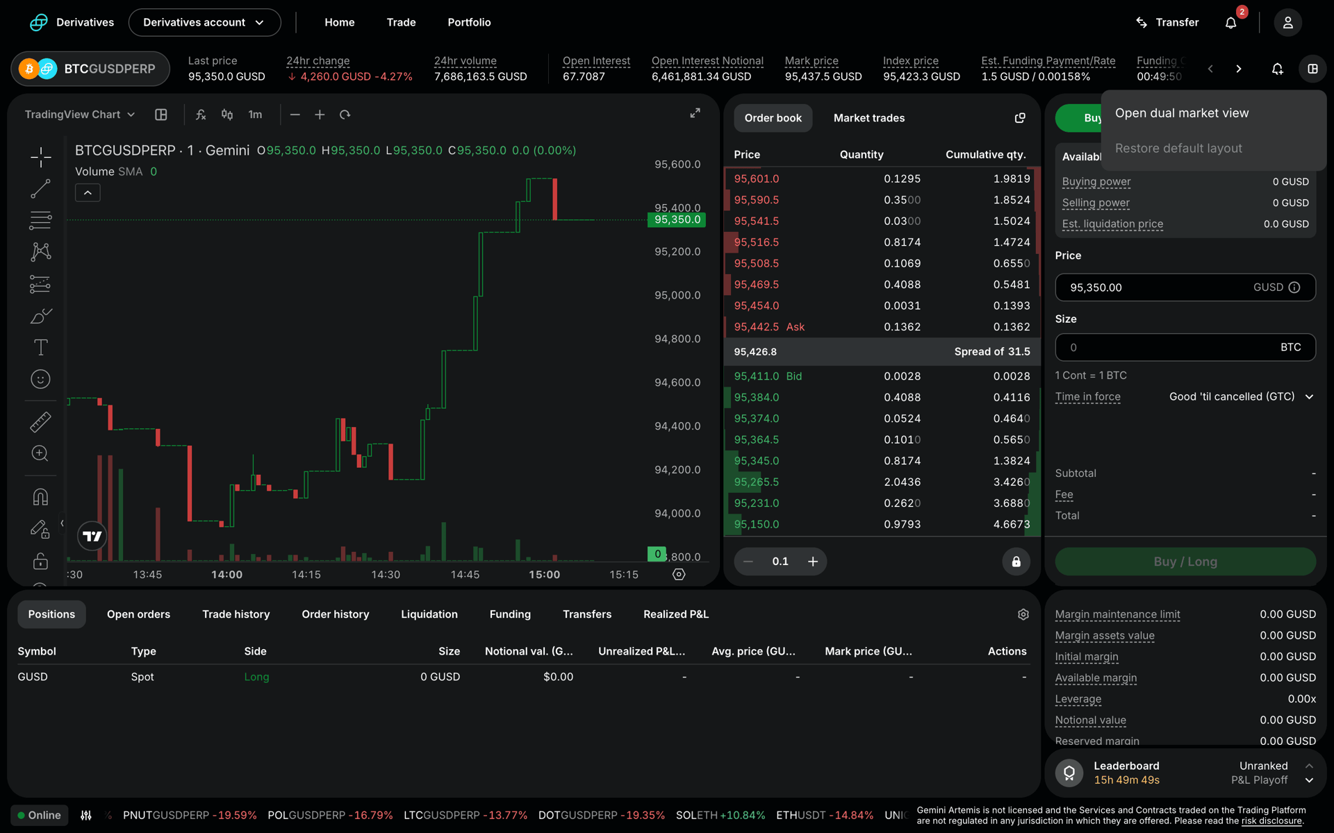 Gemini Web Finance interface screenshot 19