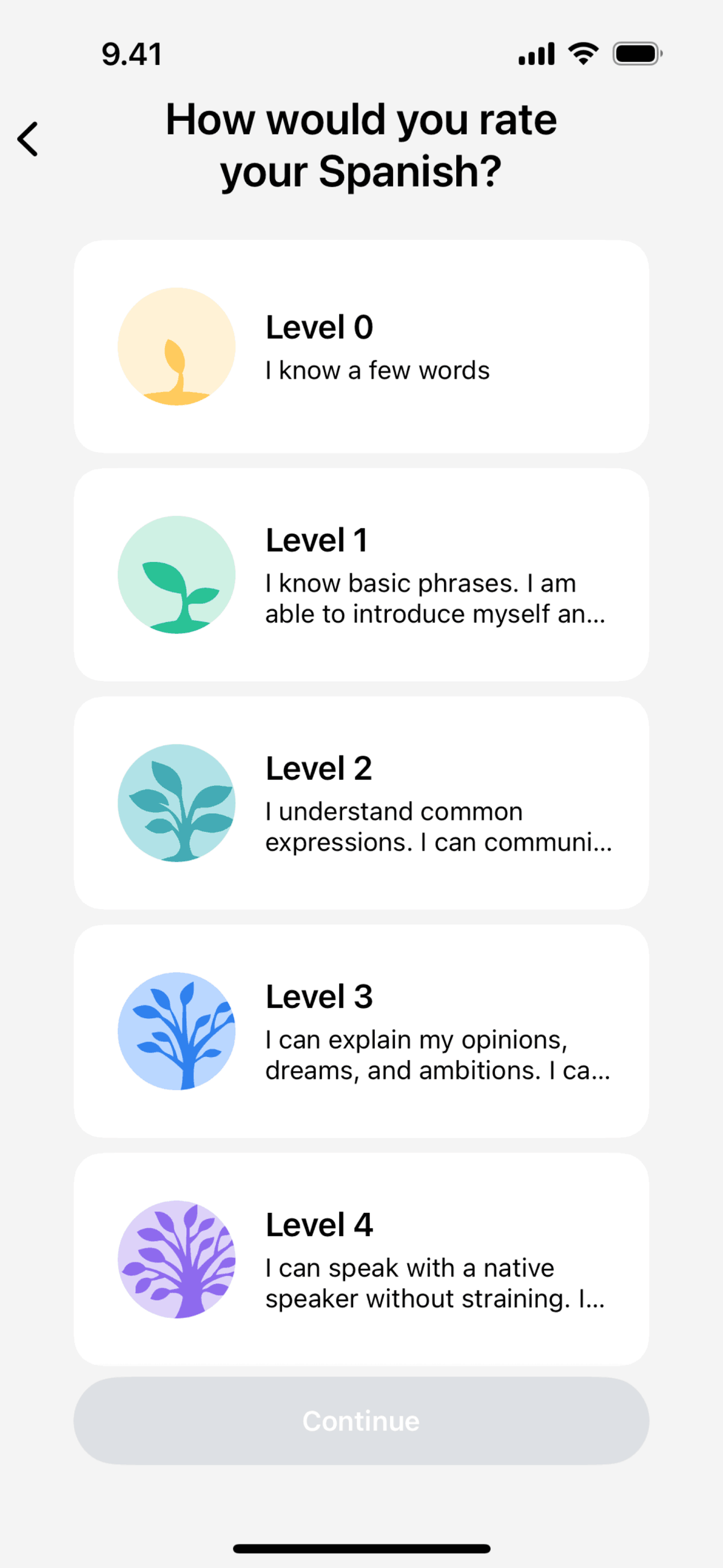 Speak iOS Education interface screenshot 18