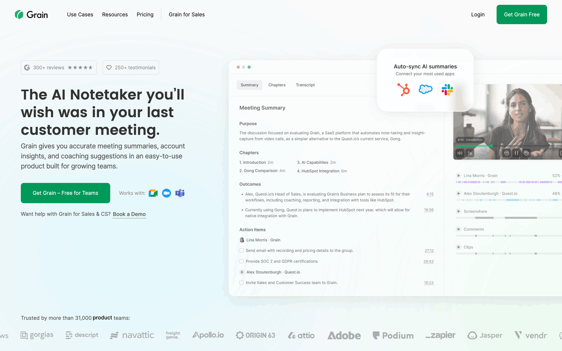 Grain Web AI interface screenshot 1