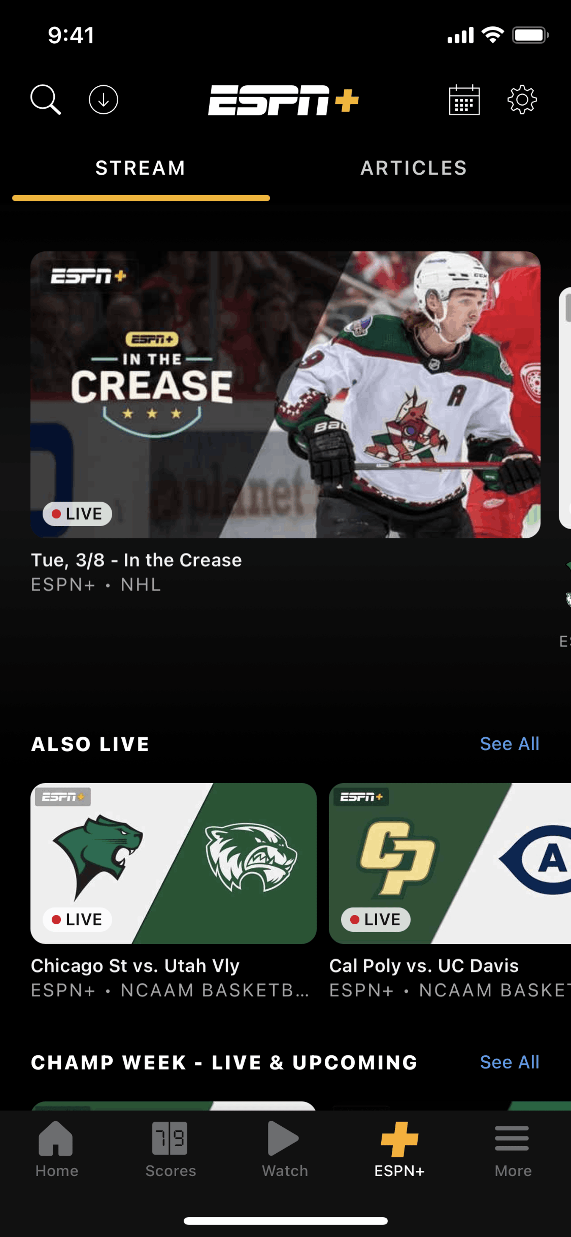 ESPN iOS Sports interface screenshot 3