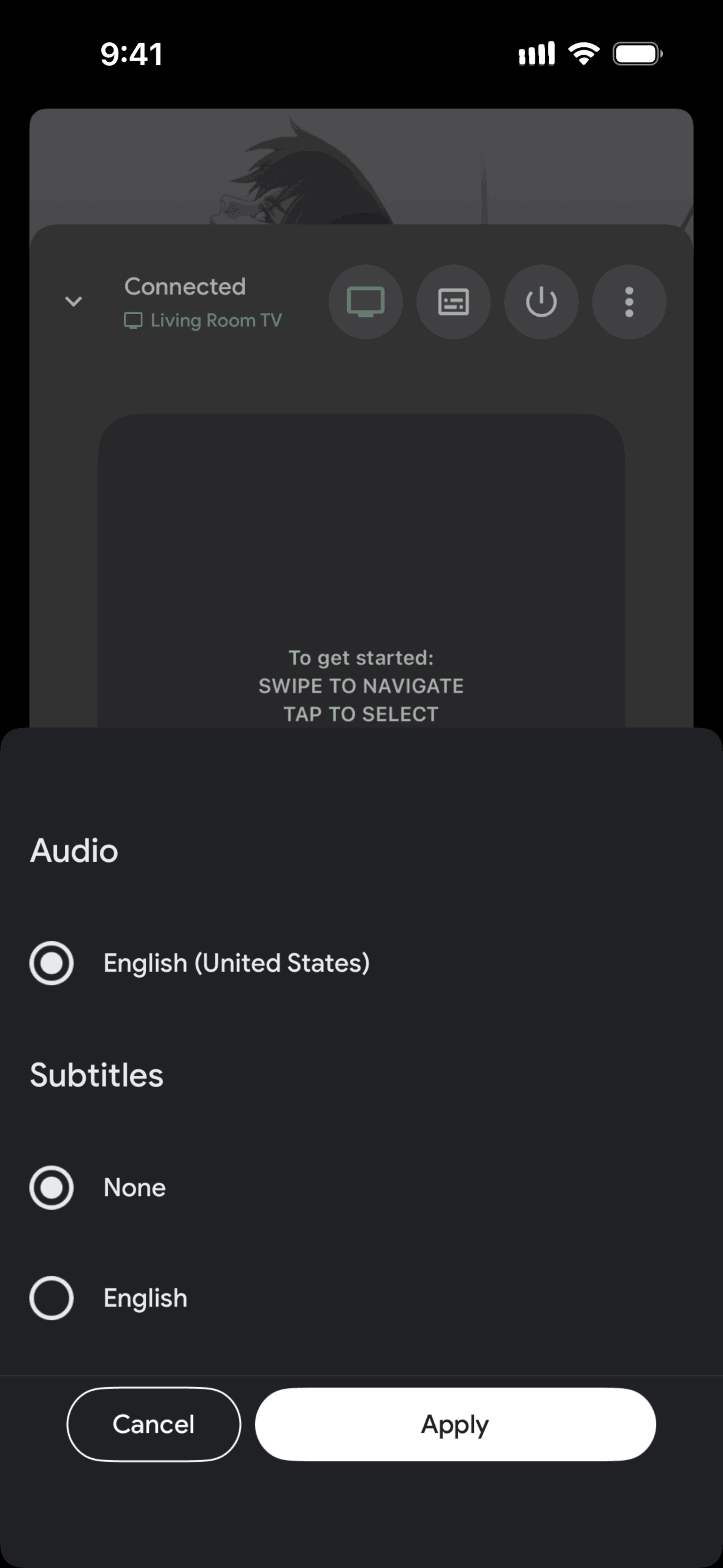 Google TV iOS Entertainment interface screenshot 12