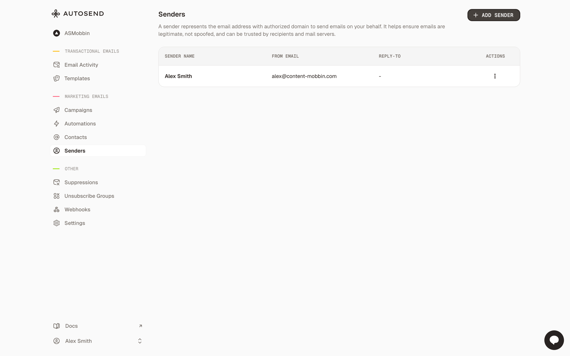 AutoSend Web automated messaging interface screenshot 21