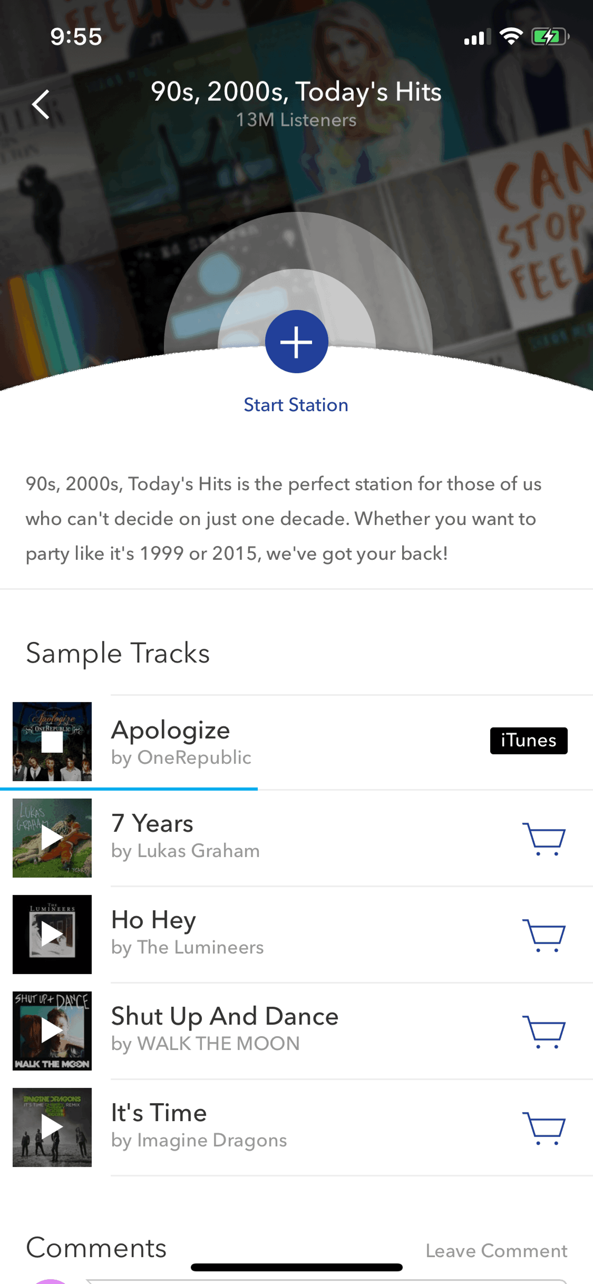 Pandora iOS Music & Audio interface screenshot 14
