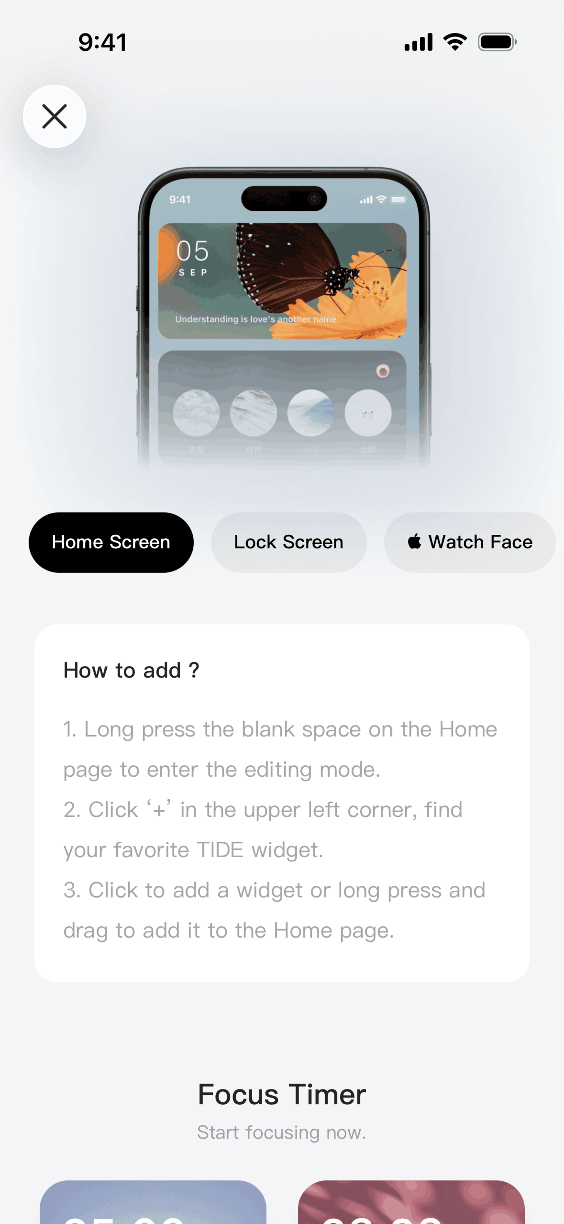 TIDE iOS Health & Fitness interface screenshot 12