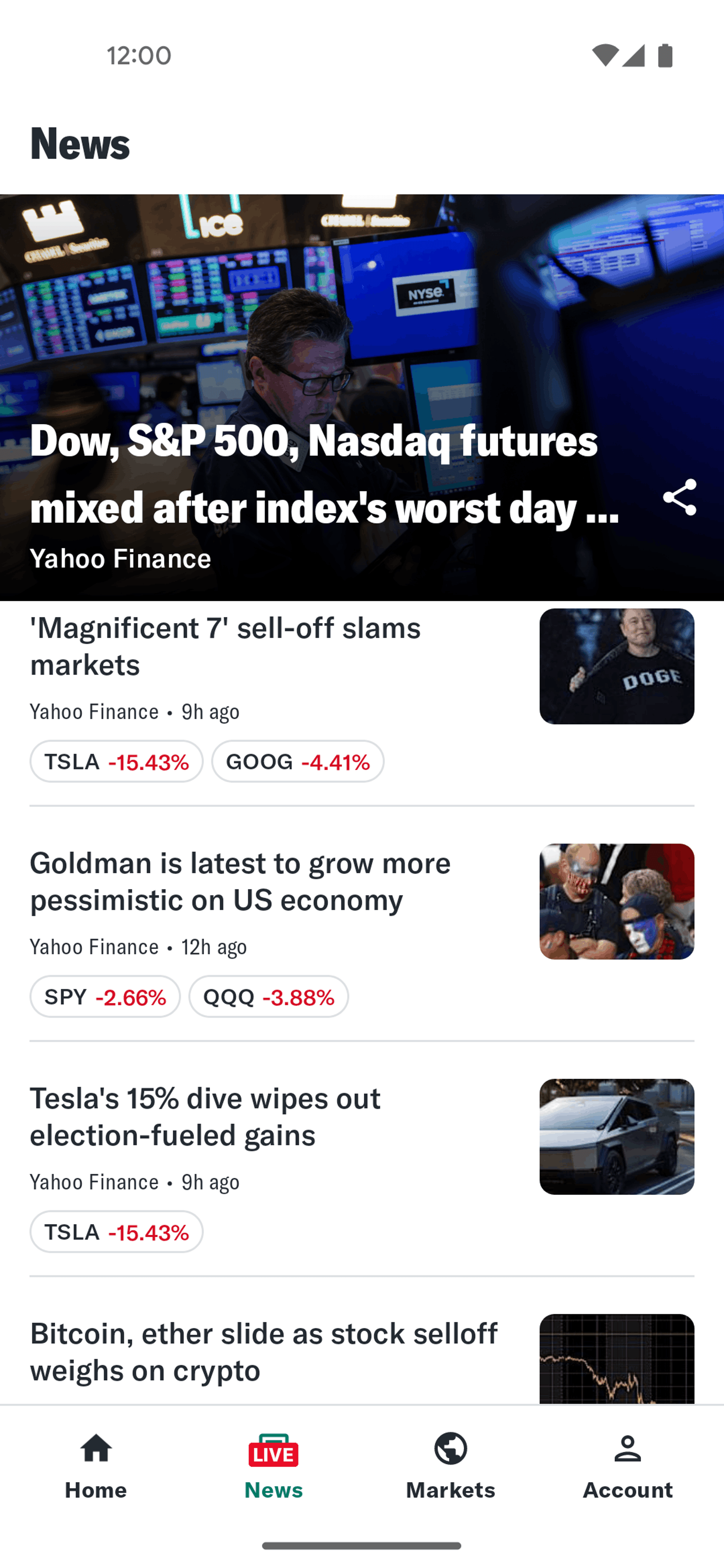 Yahoo Finance Android Finance interface screenshot 18