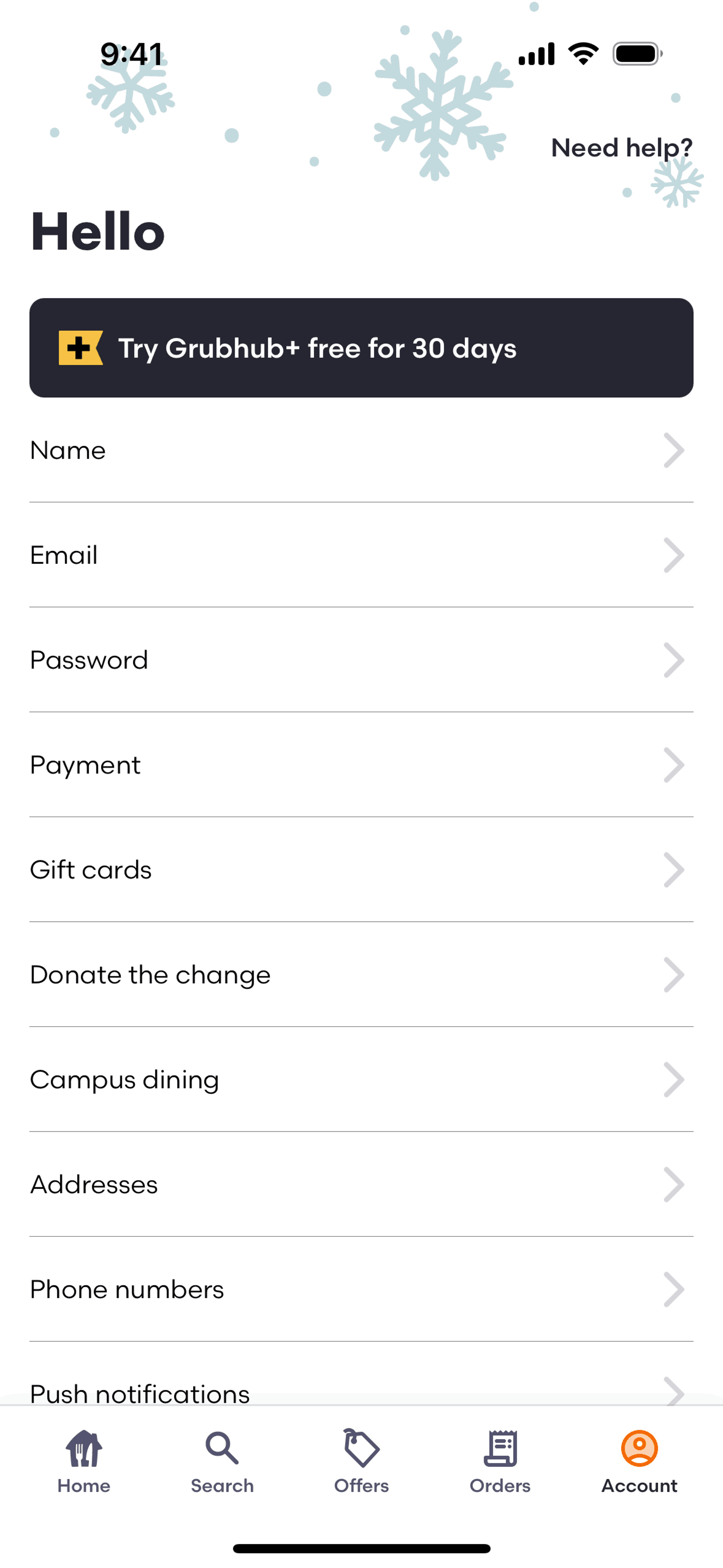 Grubhub iOS Food & Drink interface screenshot 17