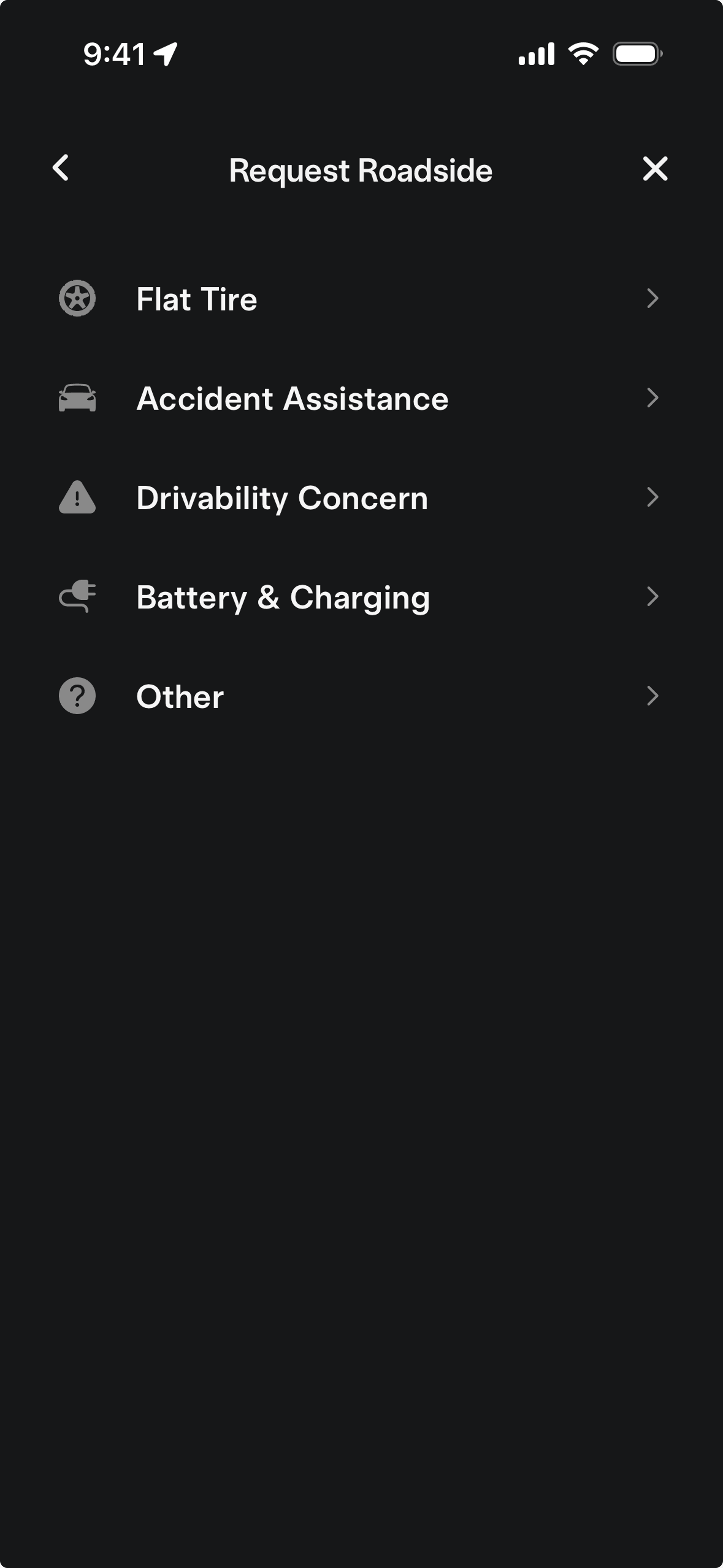 Tesla iOS Travel & Transportation interface screenshot 5