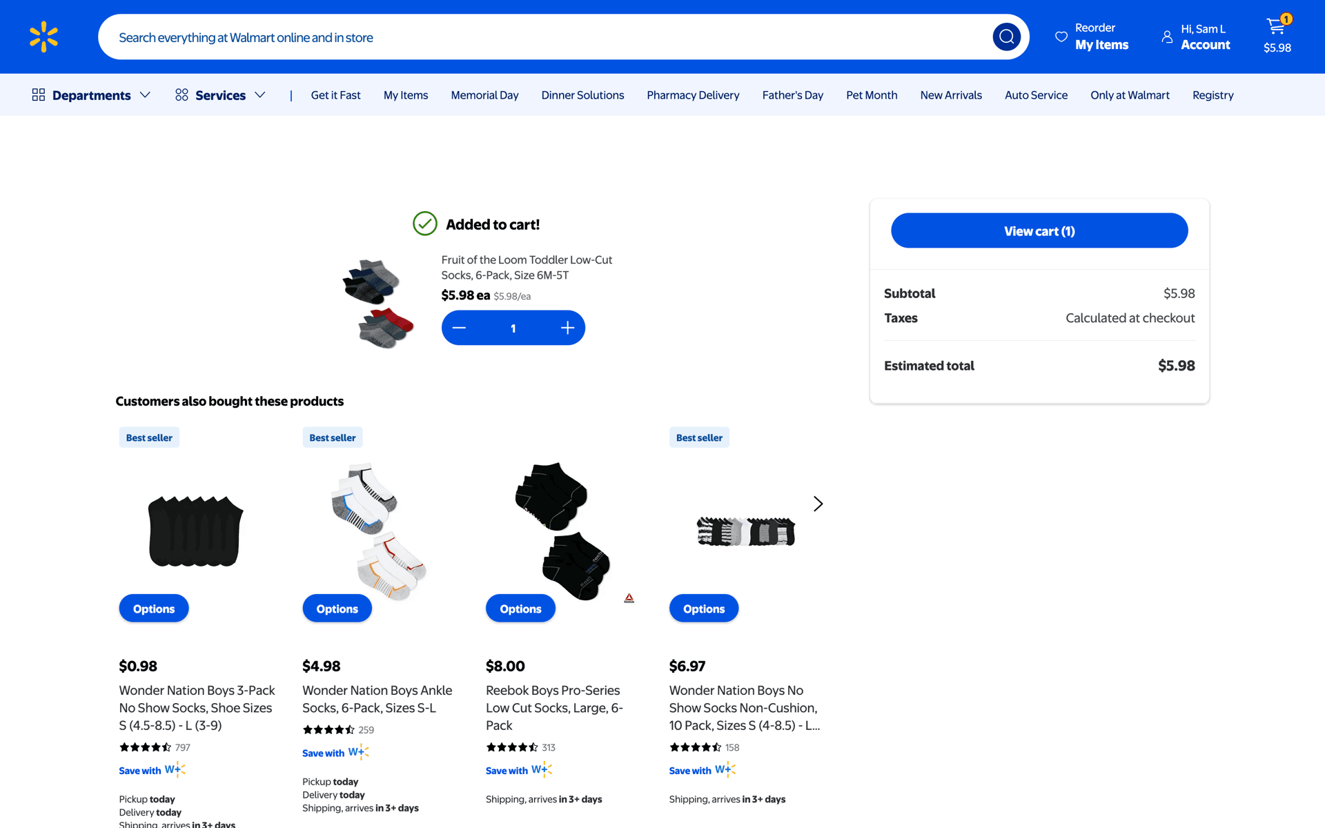 Walmart Web Shopping interface screenshot 6