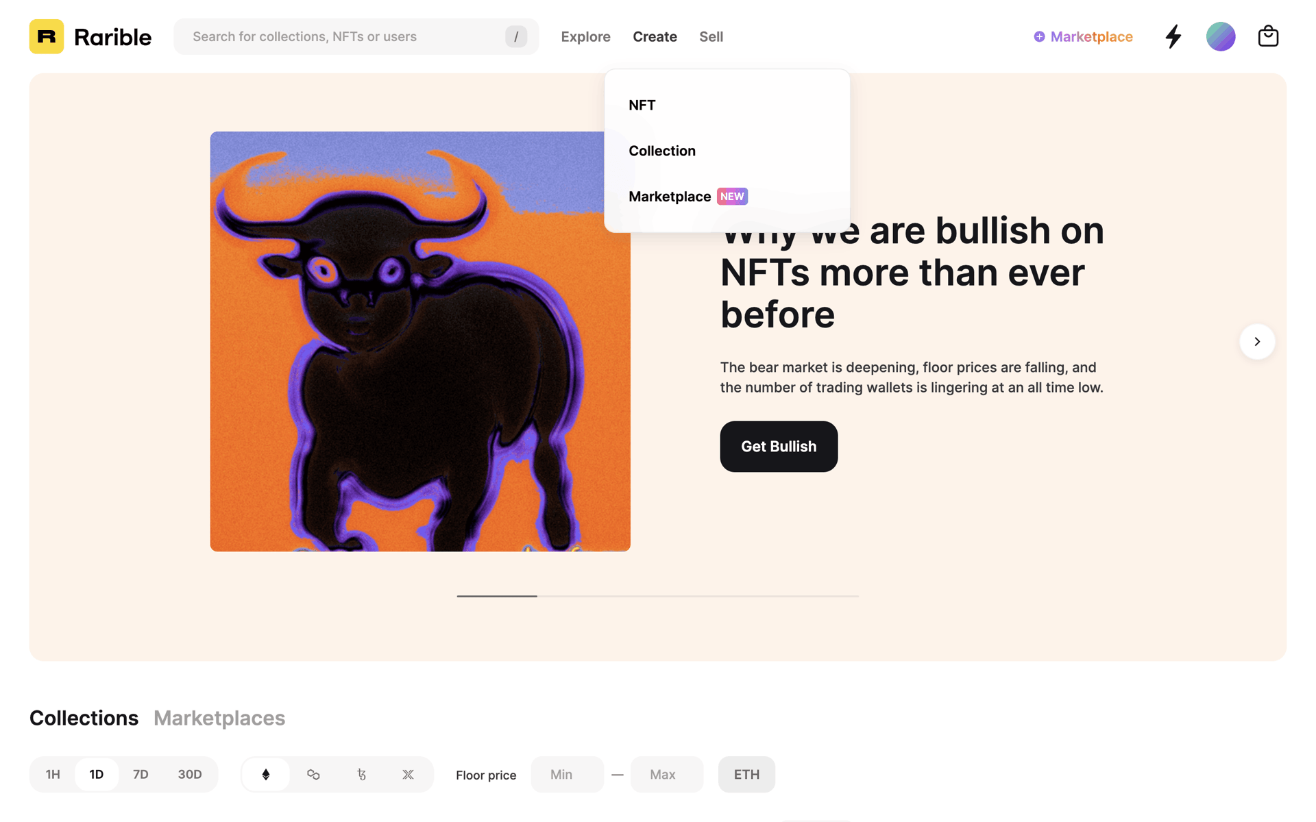 Rarible Web Crypto & Web3 interface screenshot 13