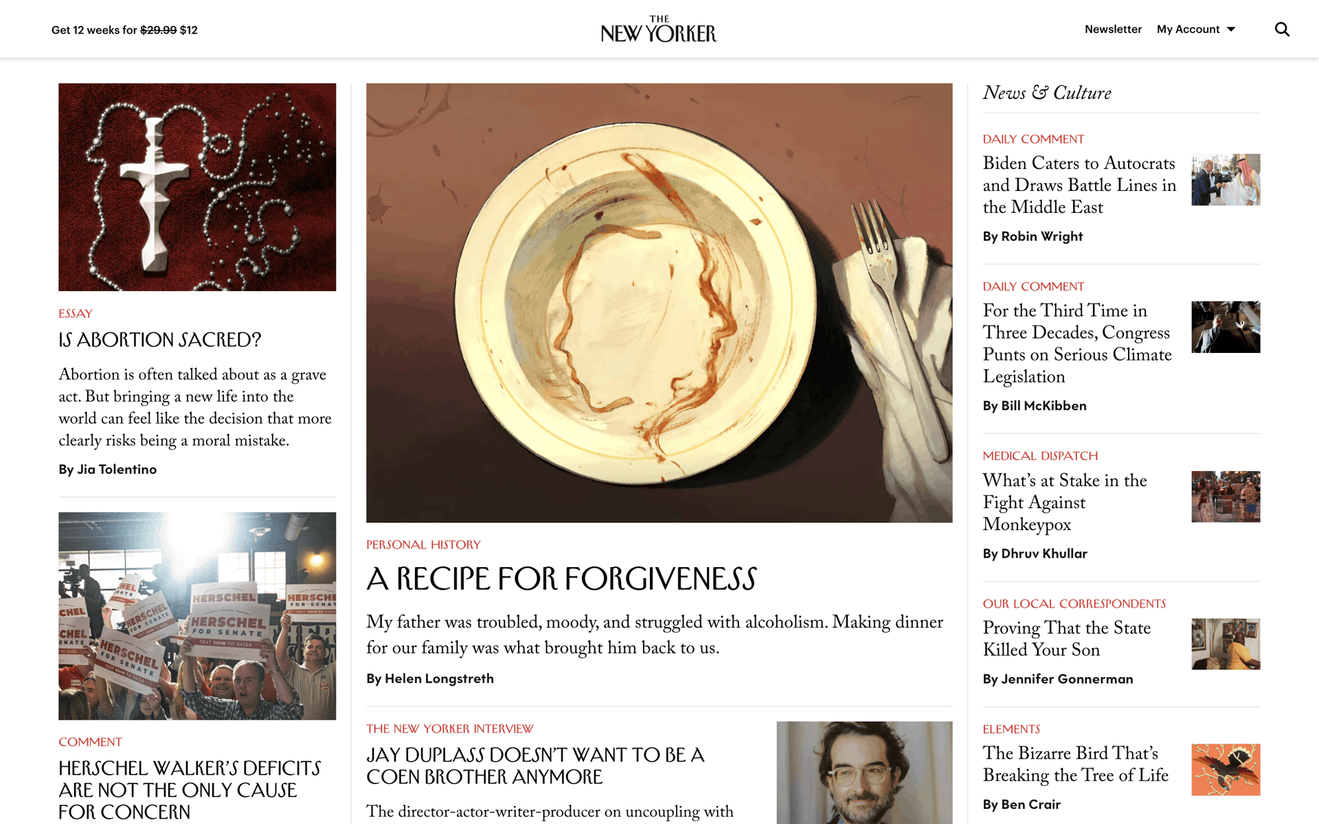The New Yorker Web News interface screenshot 11