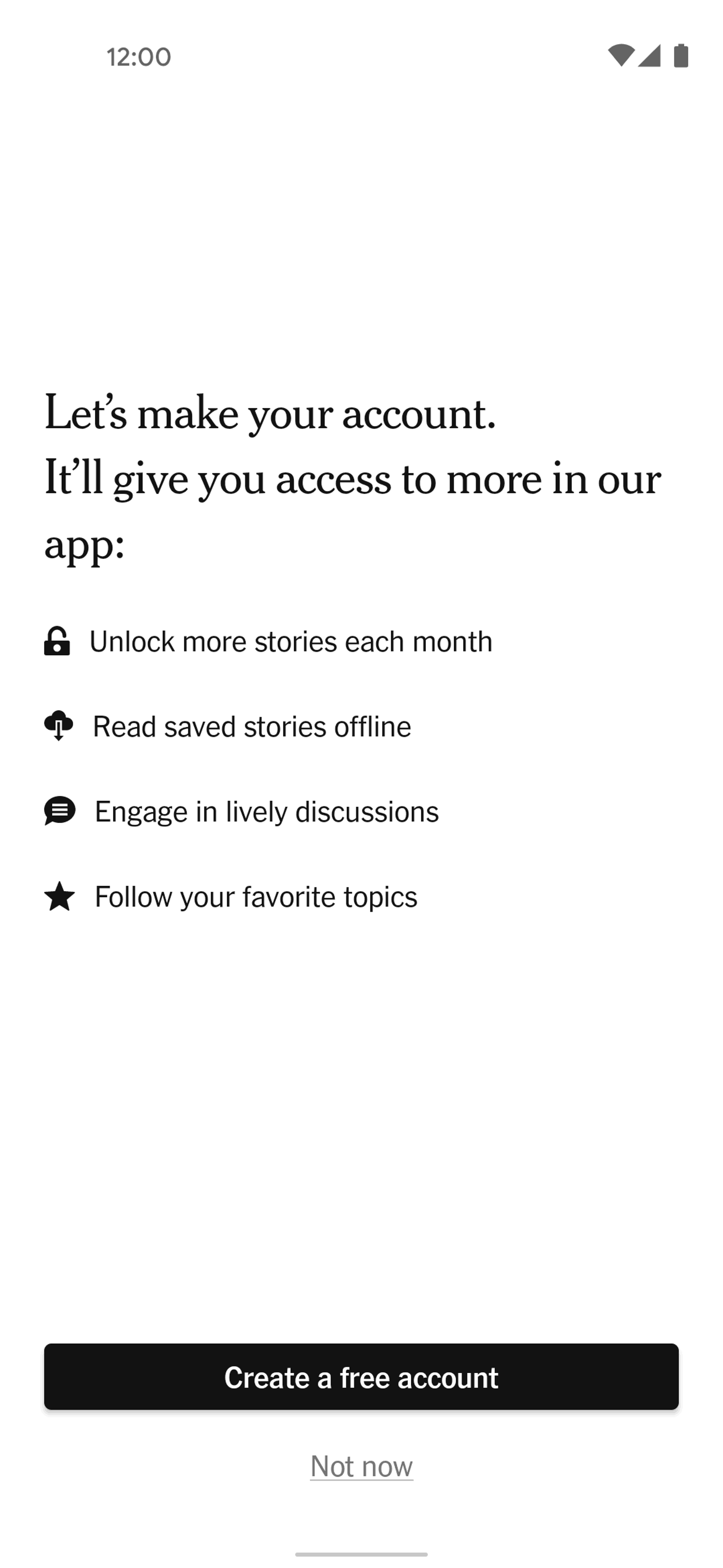 The New York Times Android News interface screenshot 2