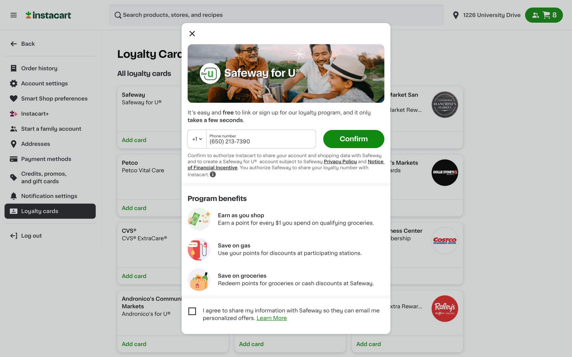Instacart Web Shopping interface screenshot 18