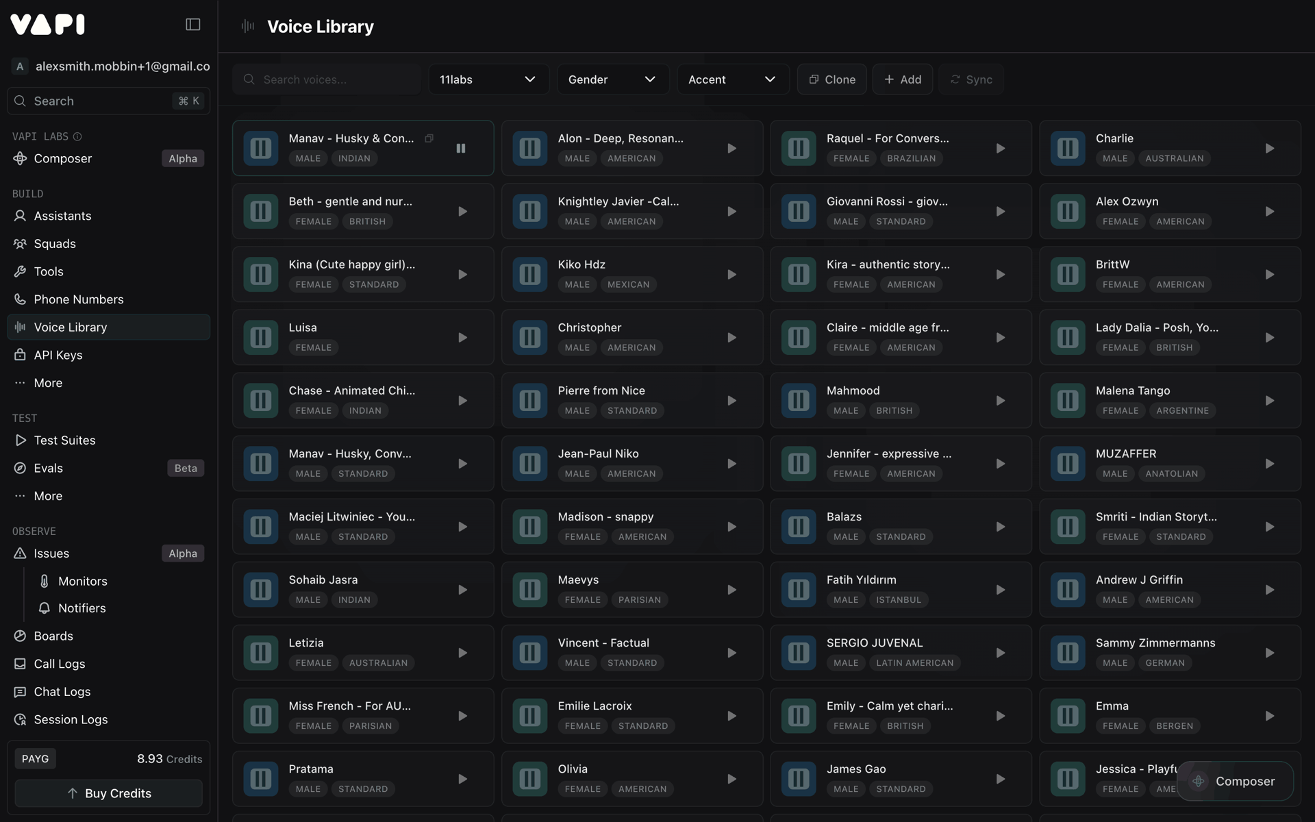 Vapi Web AI interface screenshot 23