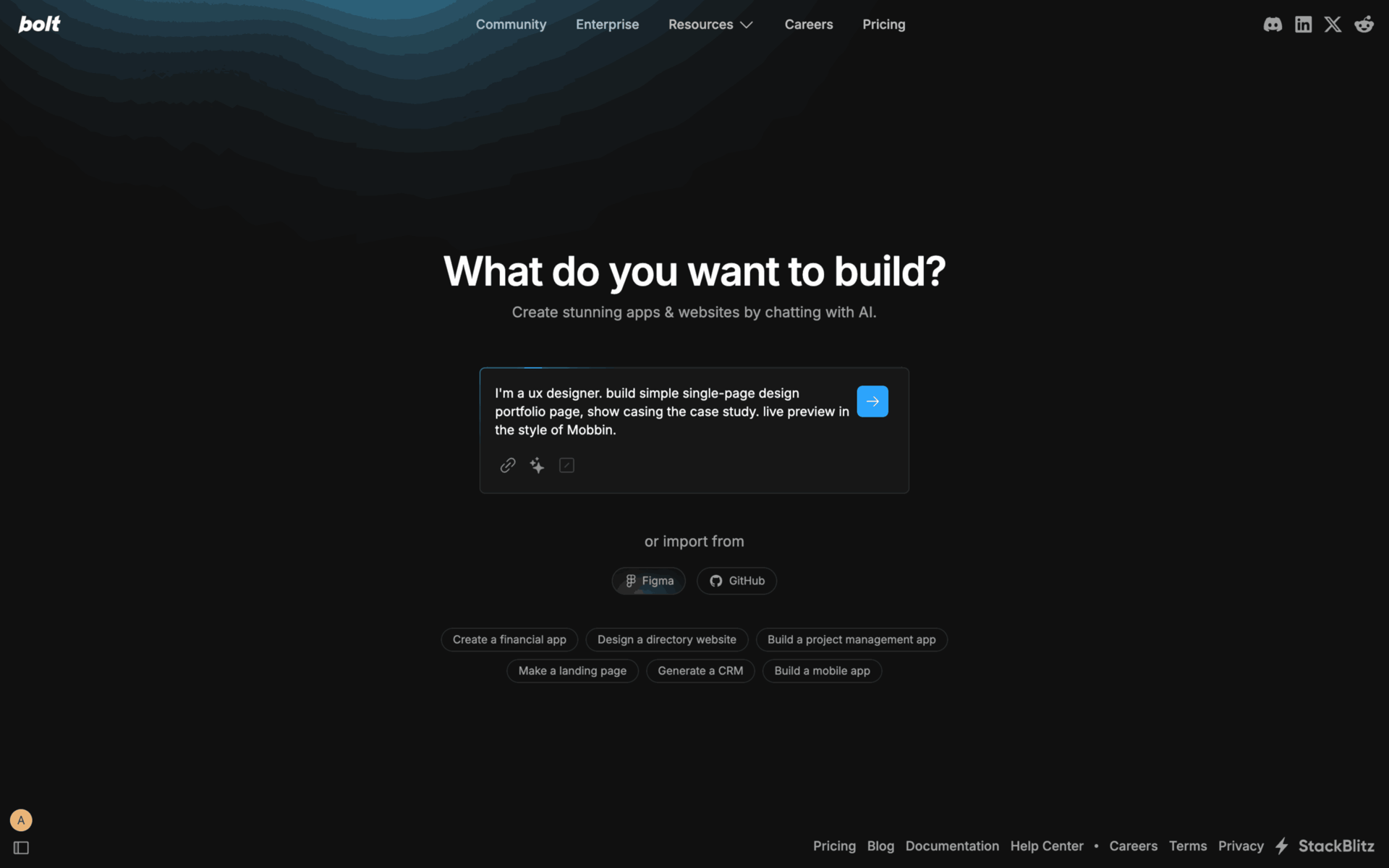 Bolt.new Web Developer Tools interface screenshot 8