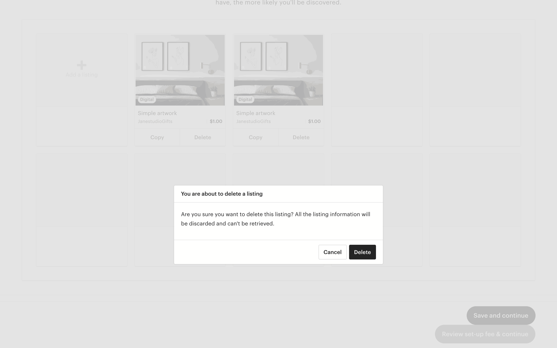Etsy Web Business interface screenshot 14