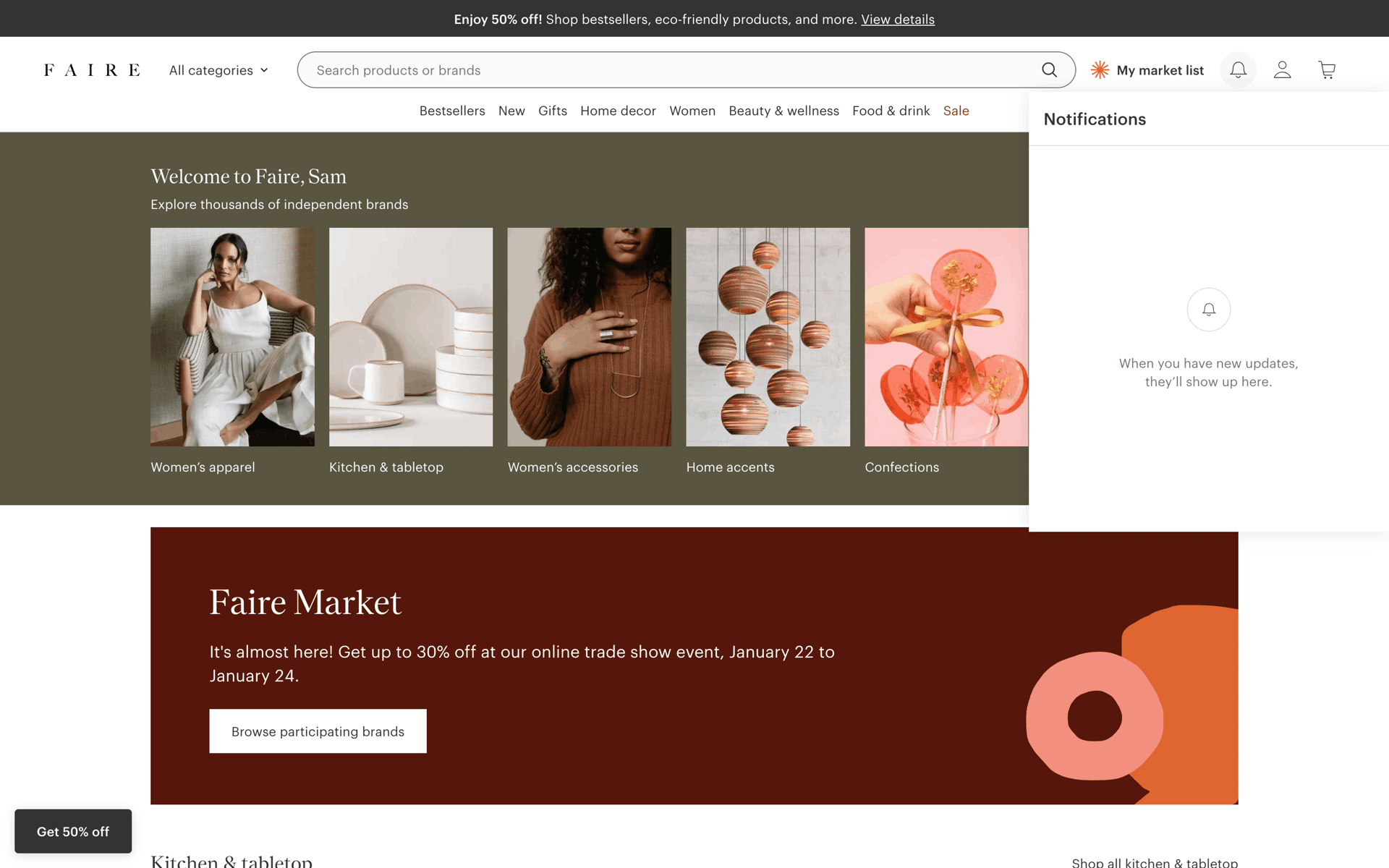 Faire Web Business interface screenshot 14