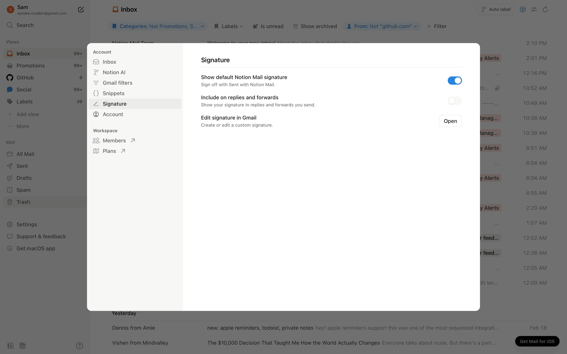 Notion Mail Web Productivity interface screenshot 21