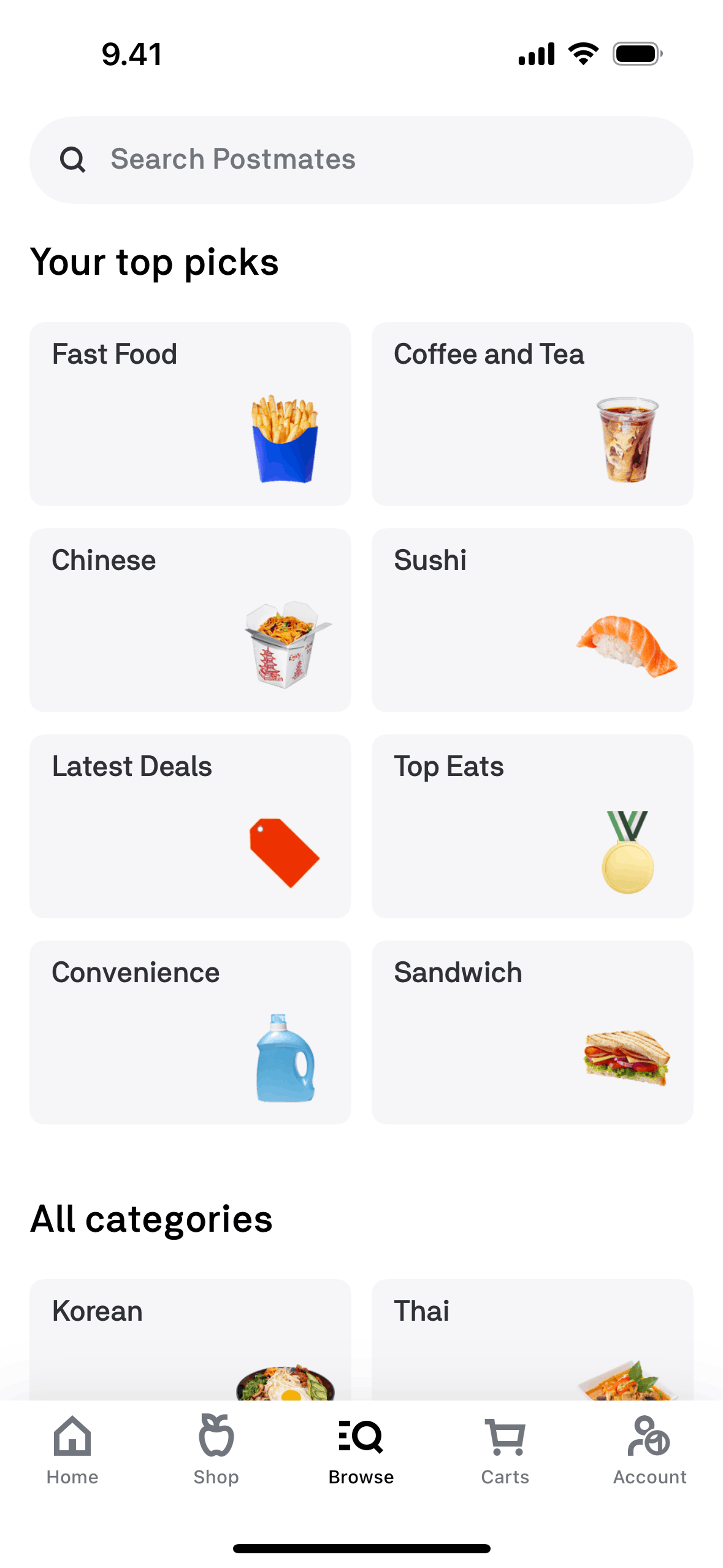 Postmates iOS Food & Drink interface screenshot 10