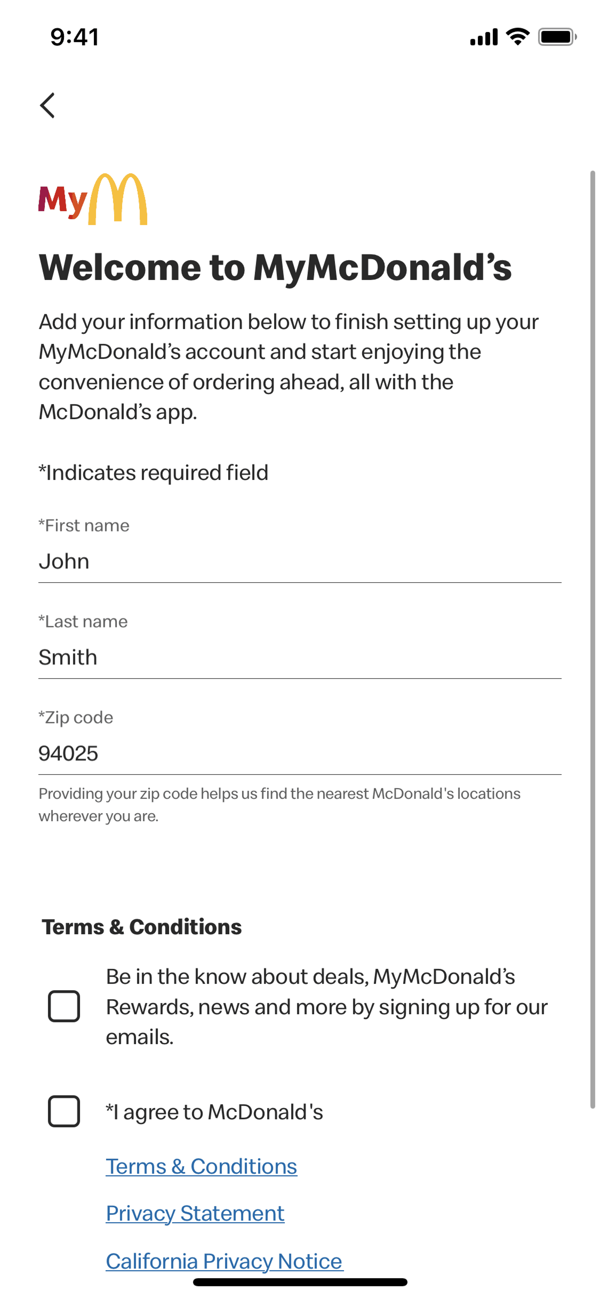 McDonald's iOS Food & Drink interface screenshot 7