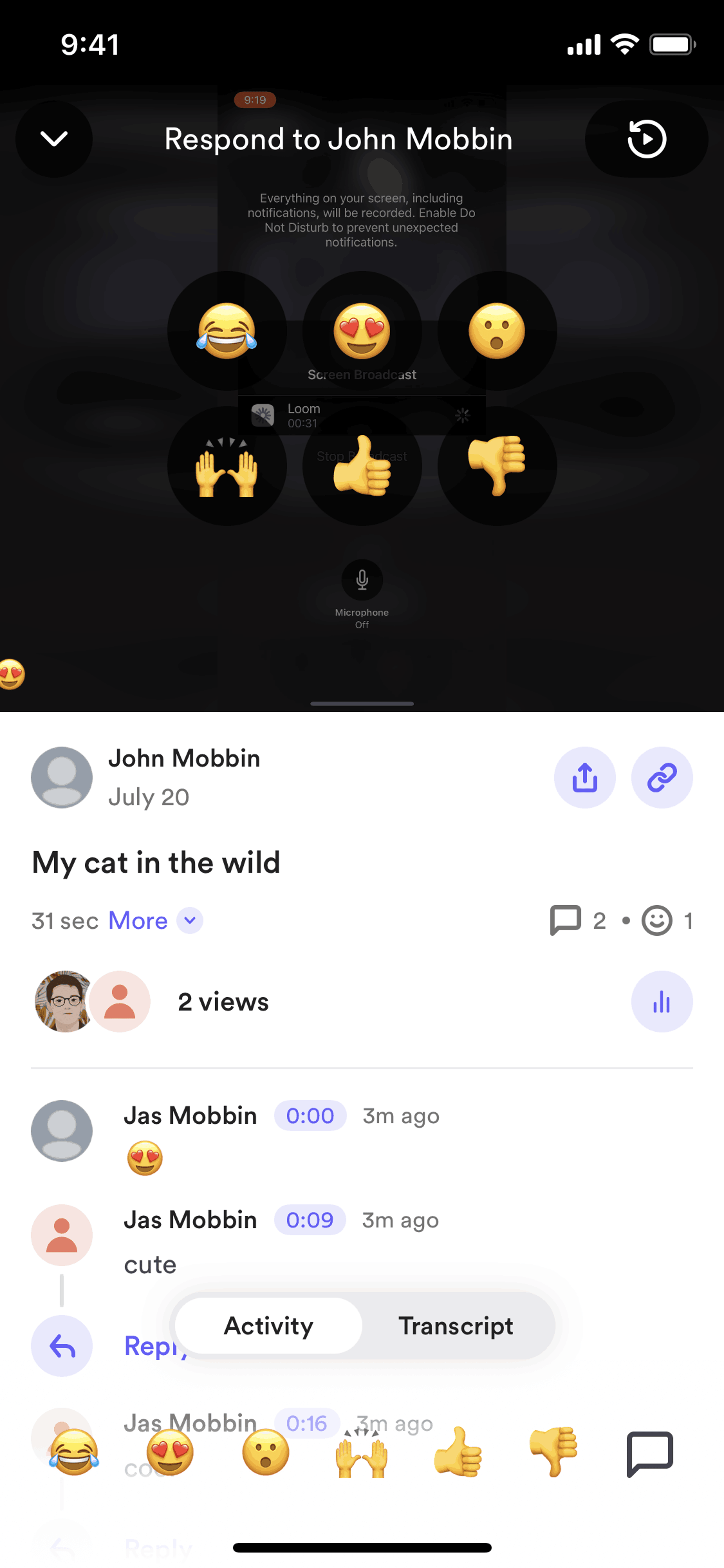Loom iOS Photo & Video interface screenshot 11