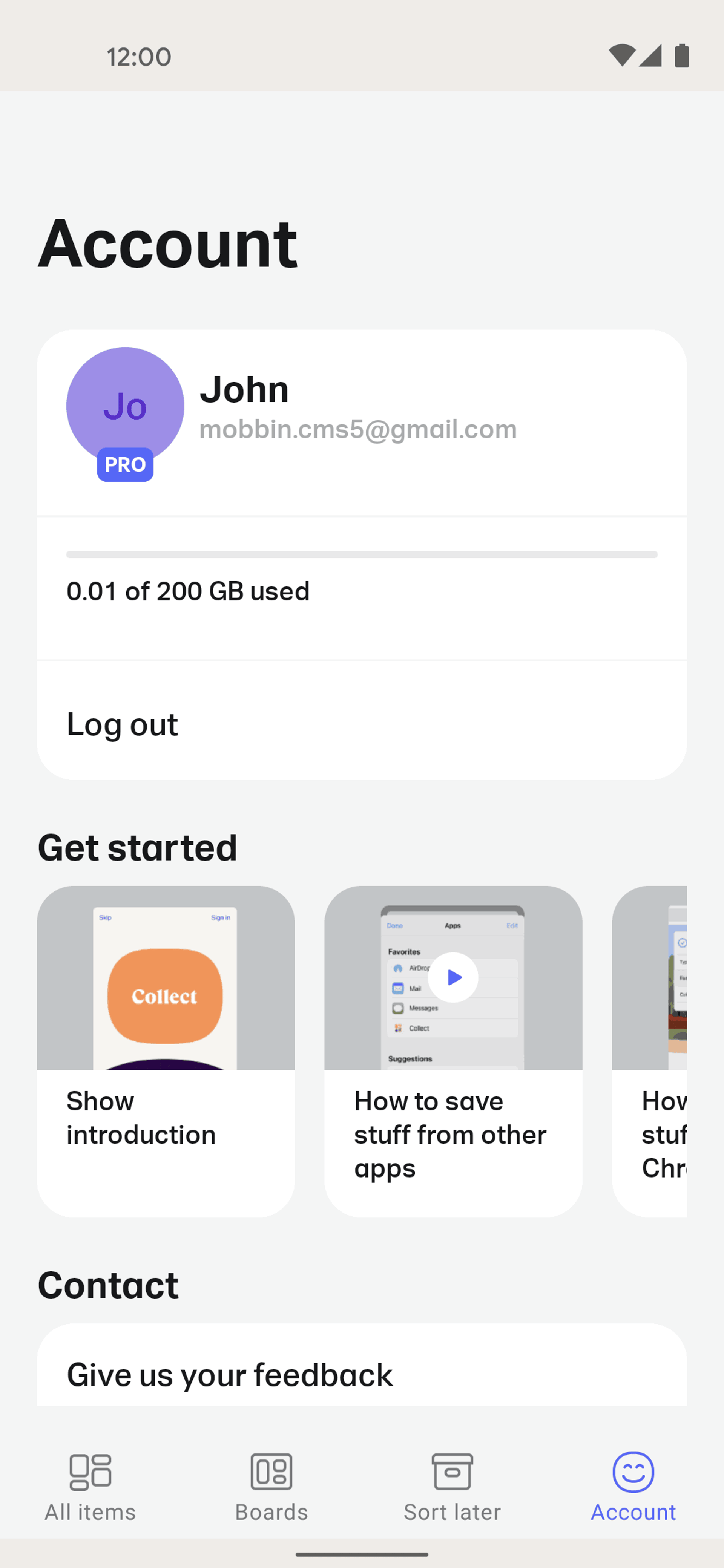 Collect Android Productivity interface screenshot 4