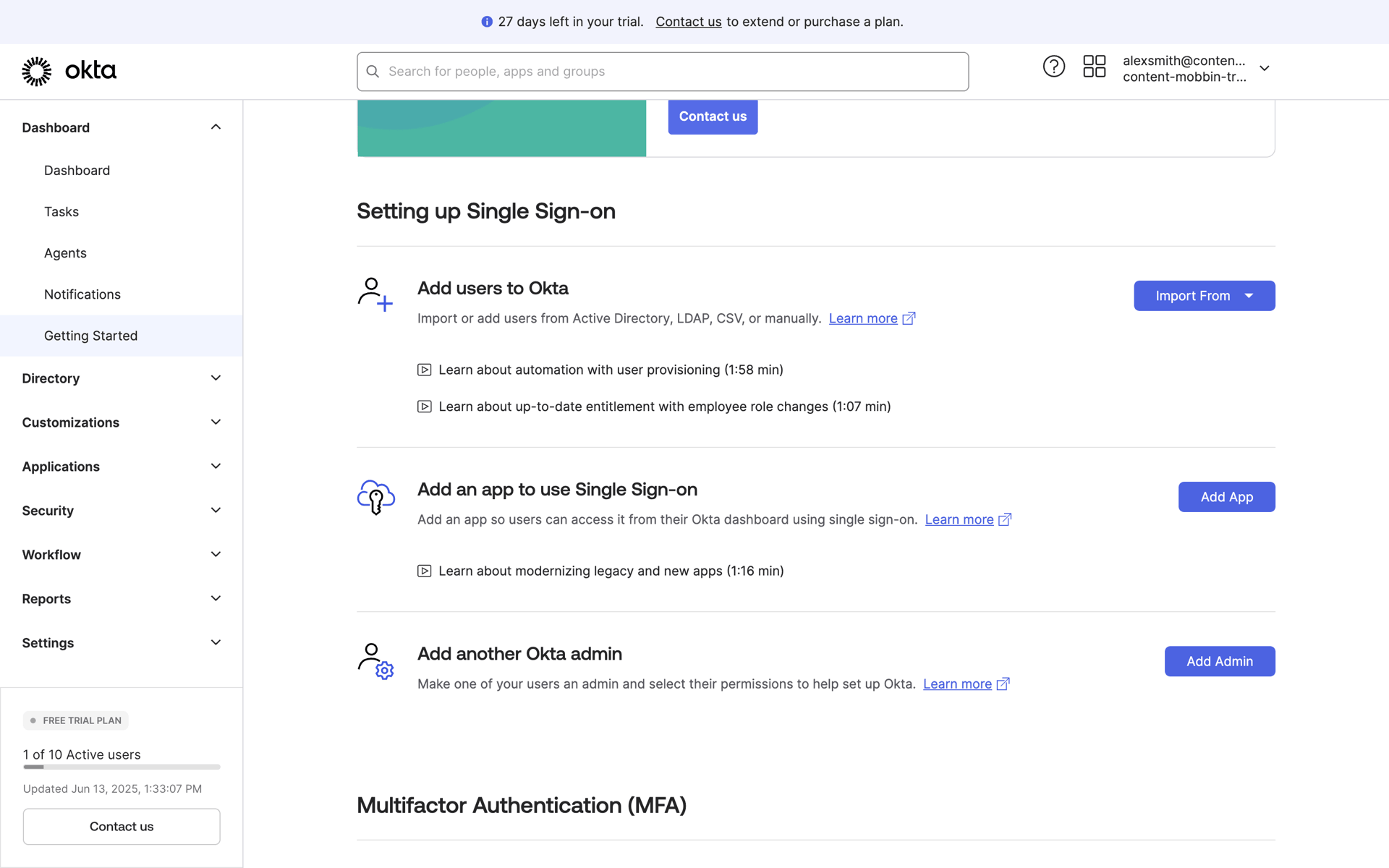 Okta Web Developer Tools interface screenshot 9